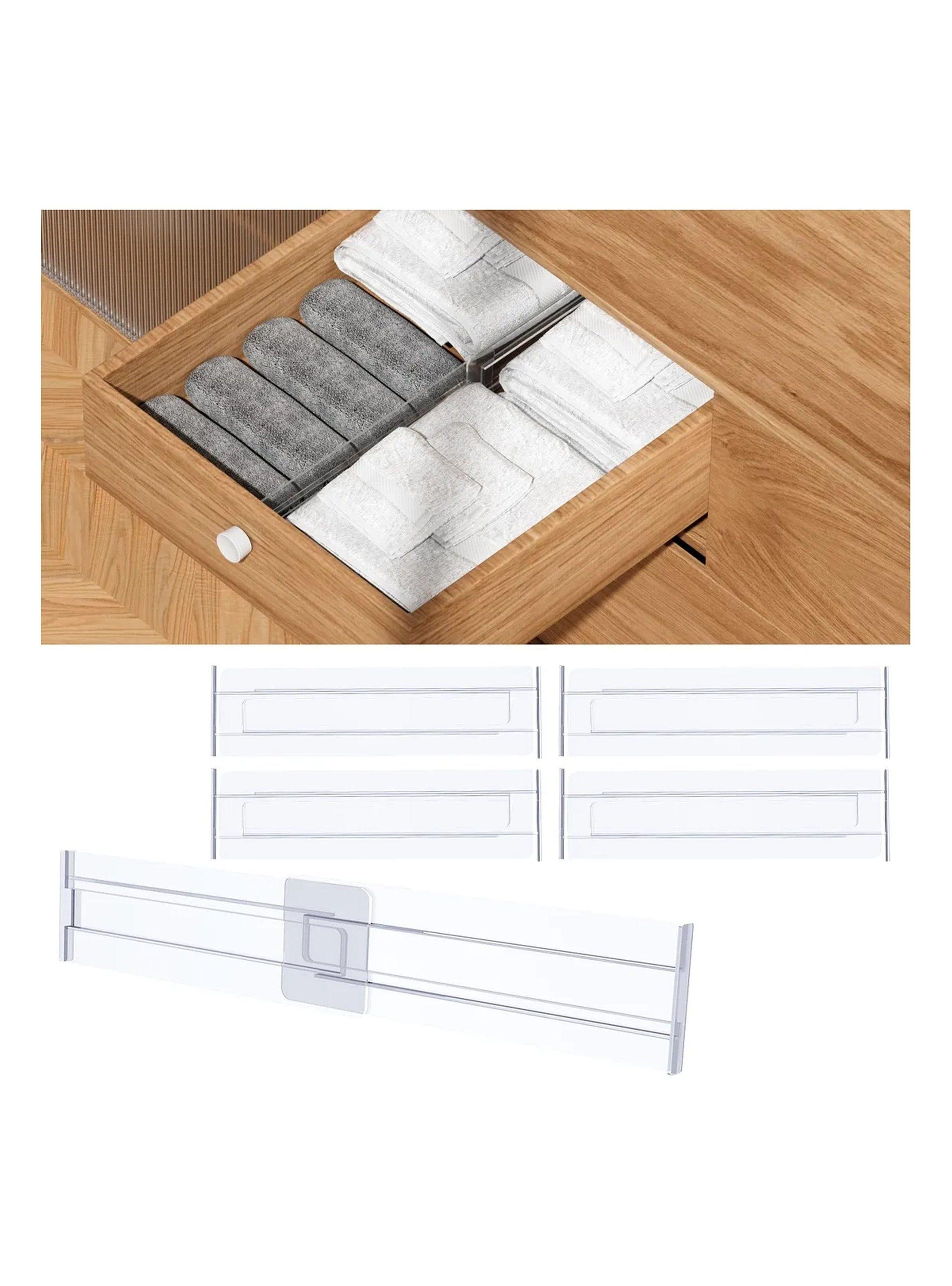 Divisores de Cajón Ajustables Plásticos Transparentes 4 Piezas-8