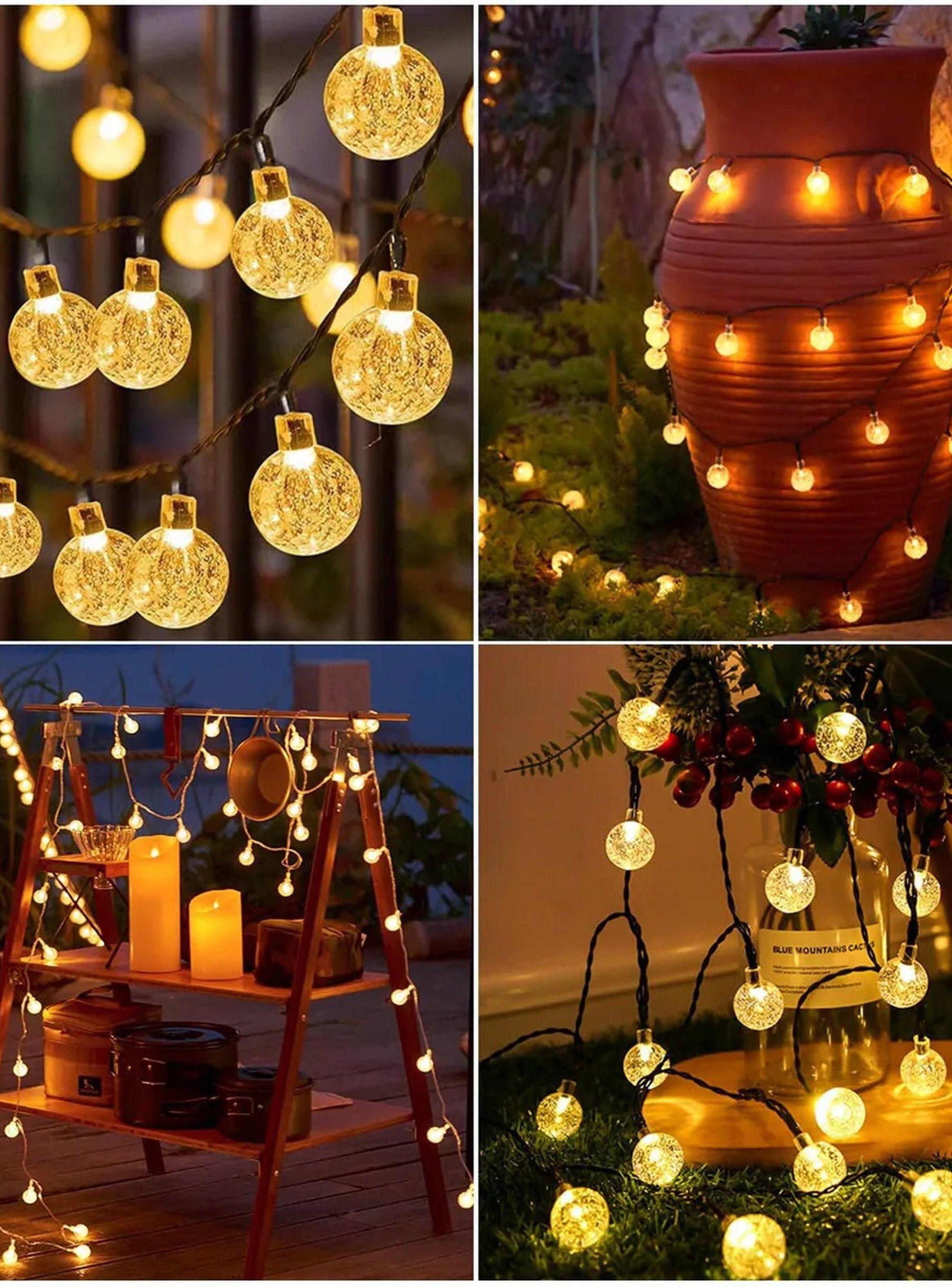 Luces Solares de Exterior LED Globo Amarillo Impermeables-2