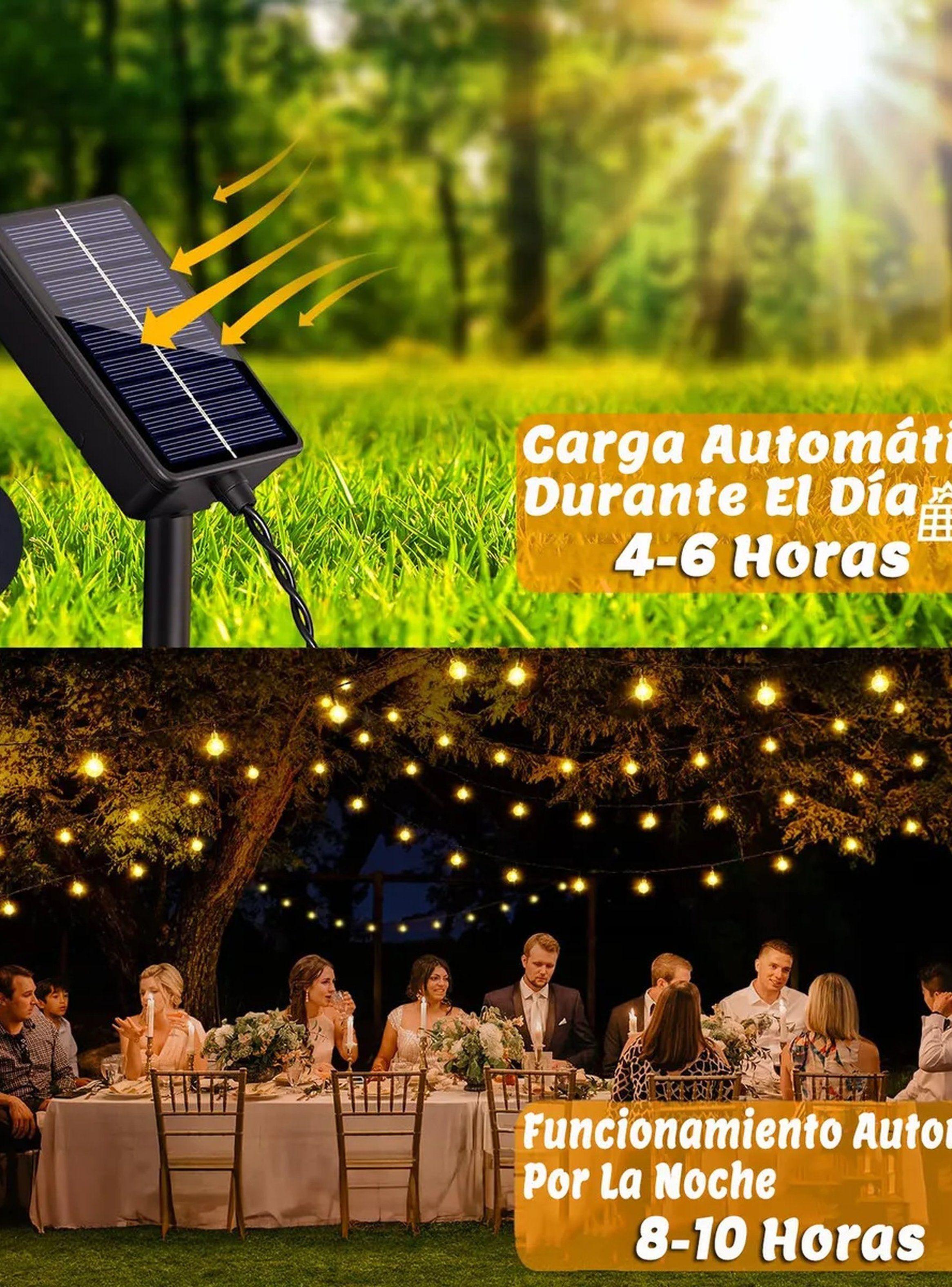 Luces Solares de Exterior LED Globo Amarillo Impermeables-4