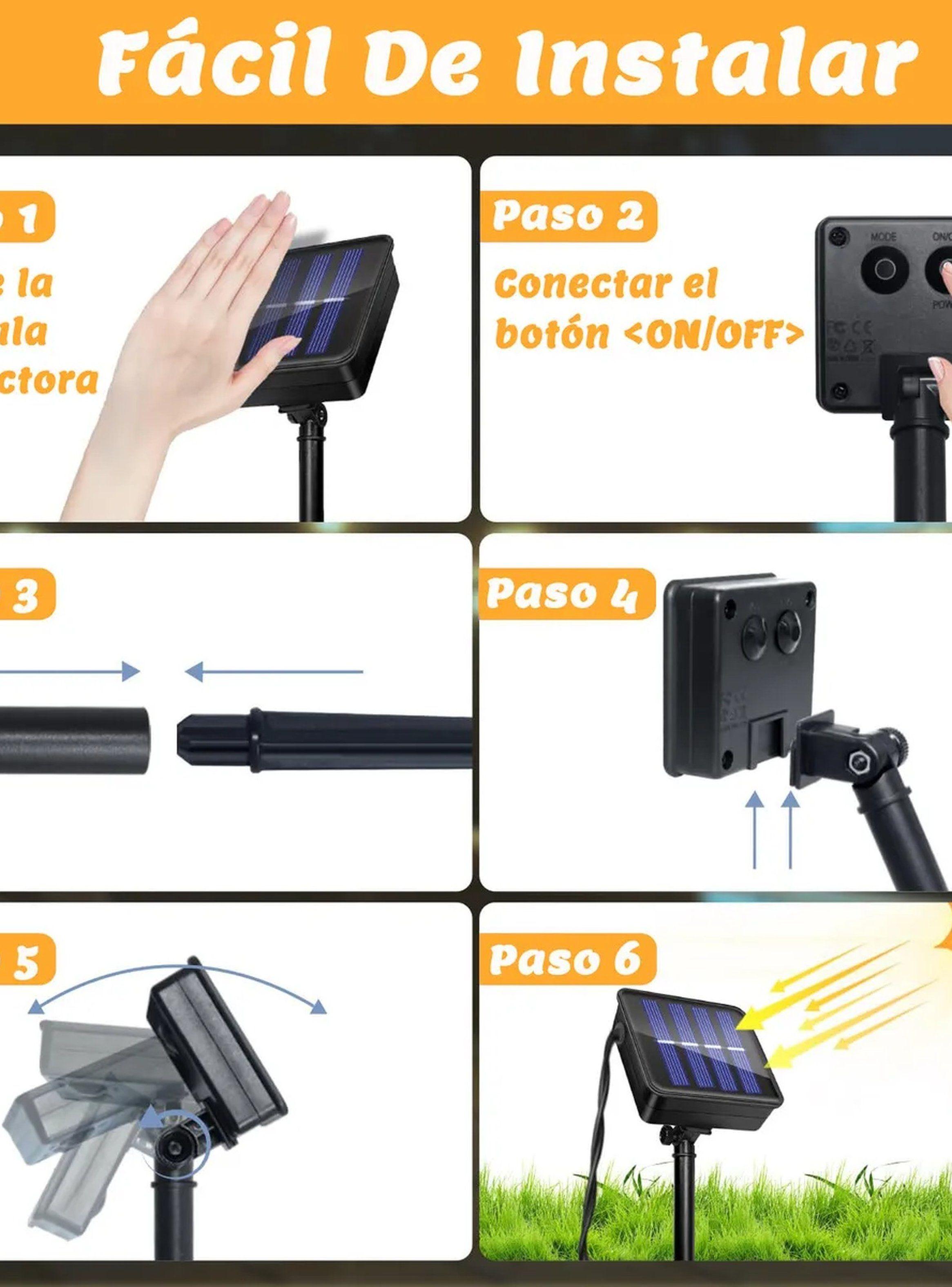 Luces Solares de Exterior LED Globo Amarillo Impermeables-8