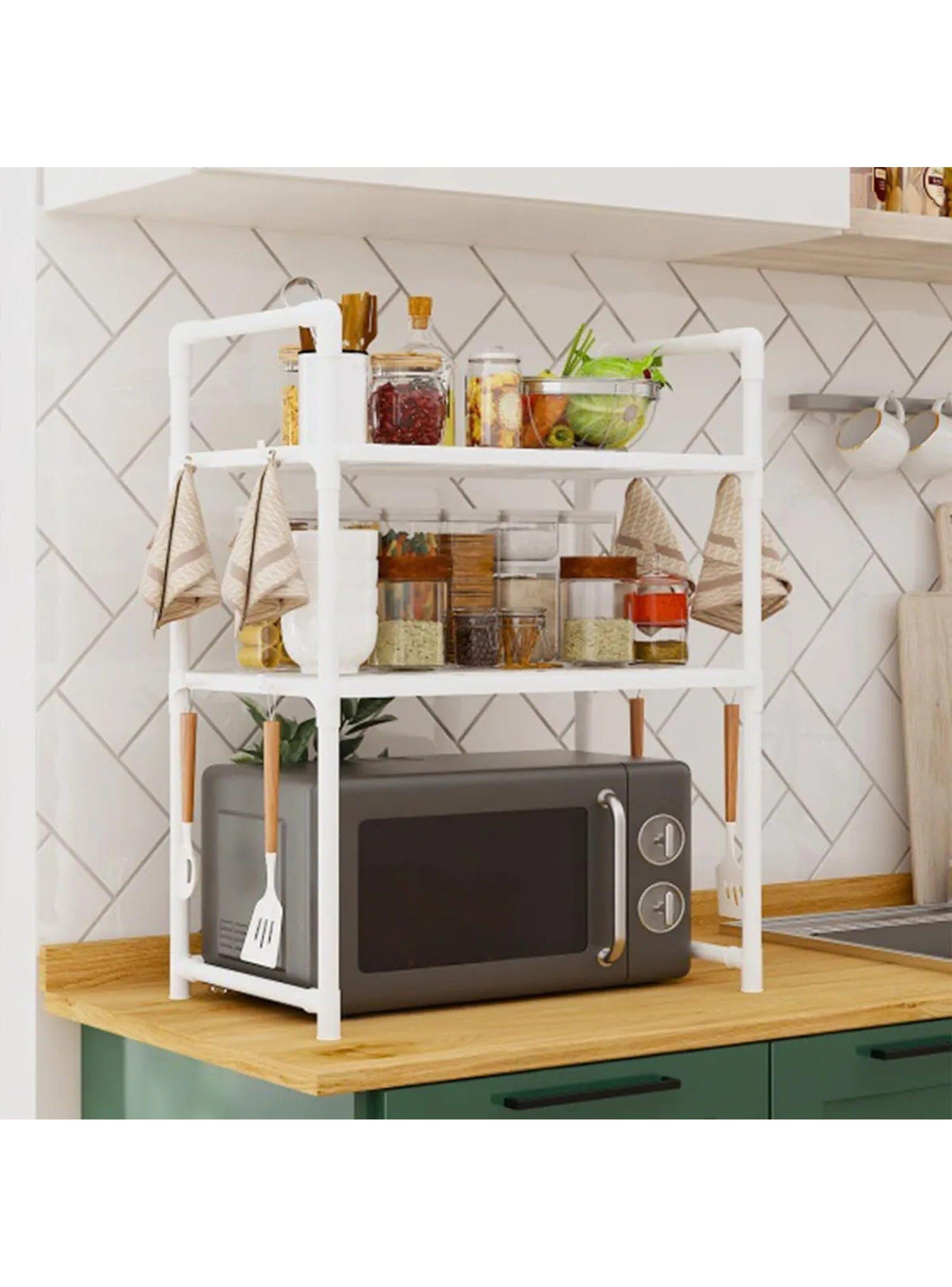 Estante de Cocina Multifuncional 3 Niveles Blanco-2