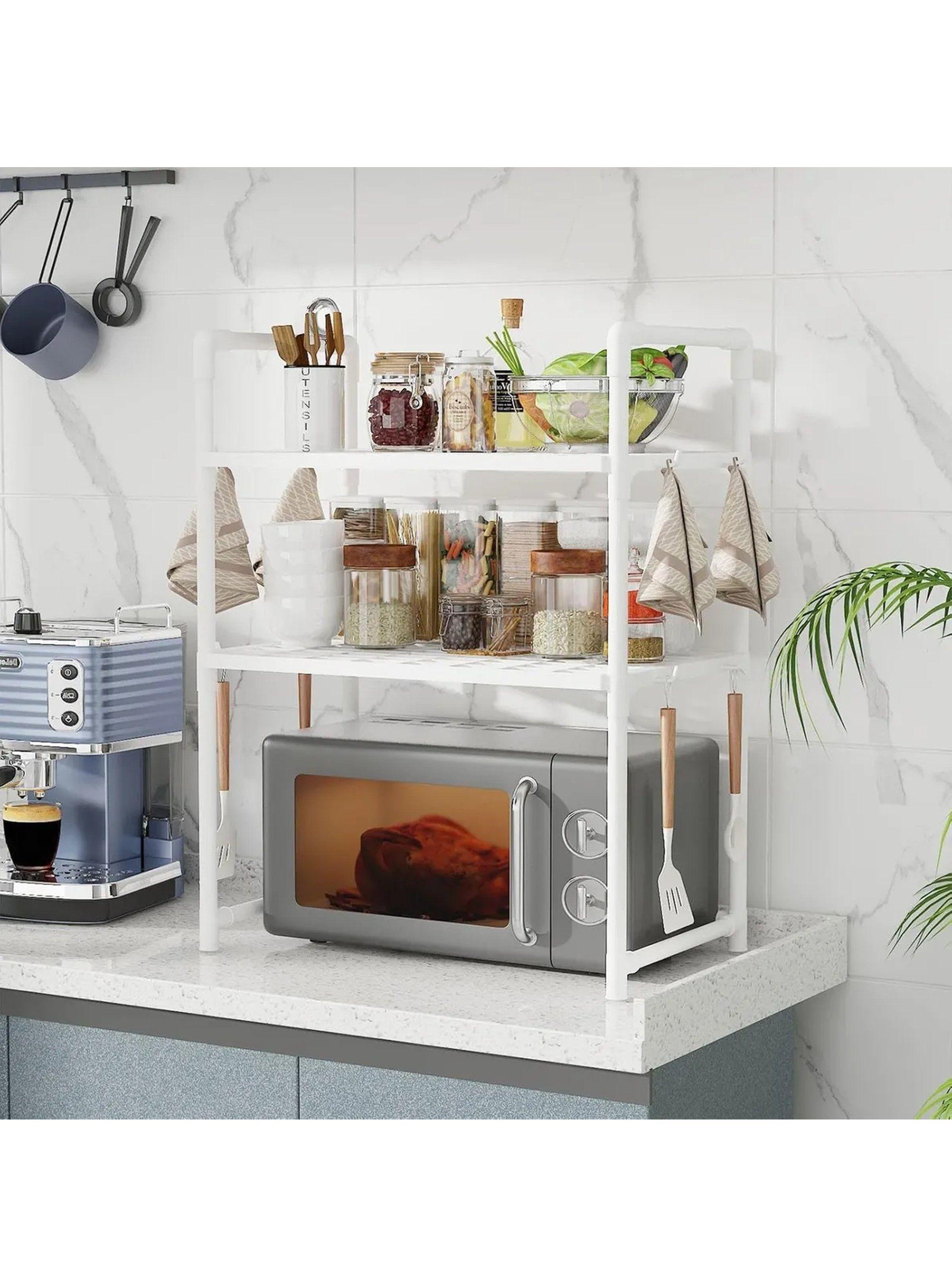 Estante de Cocina Multifuncional 3 Niveles Blanco-5