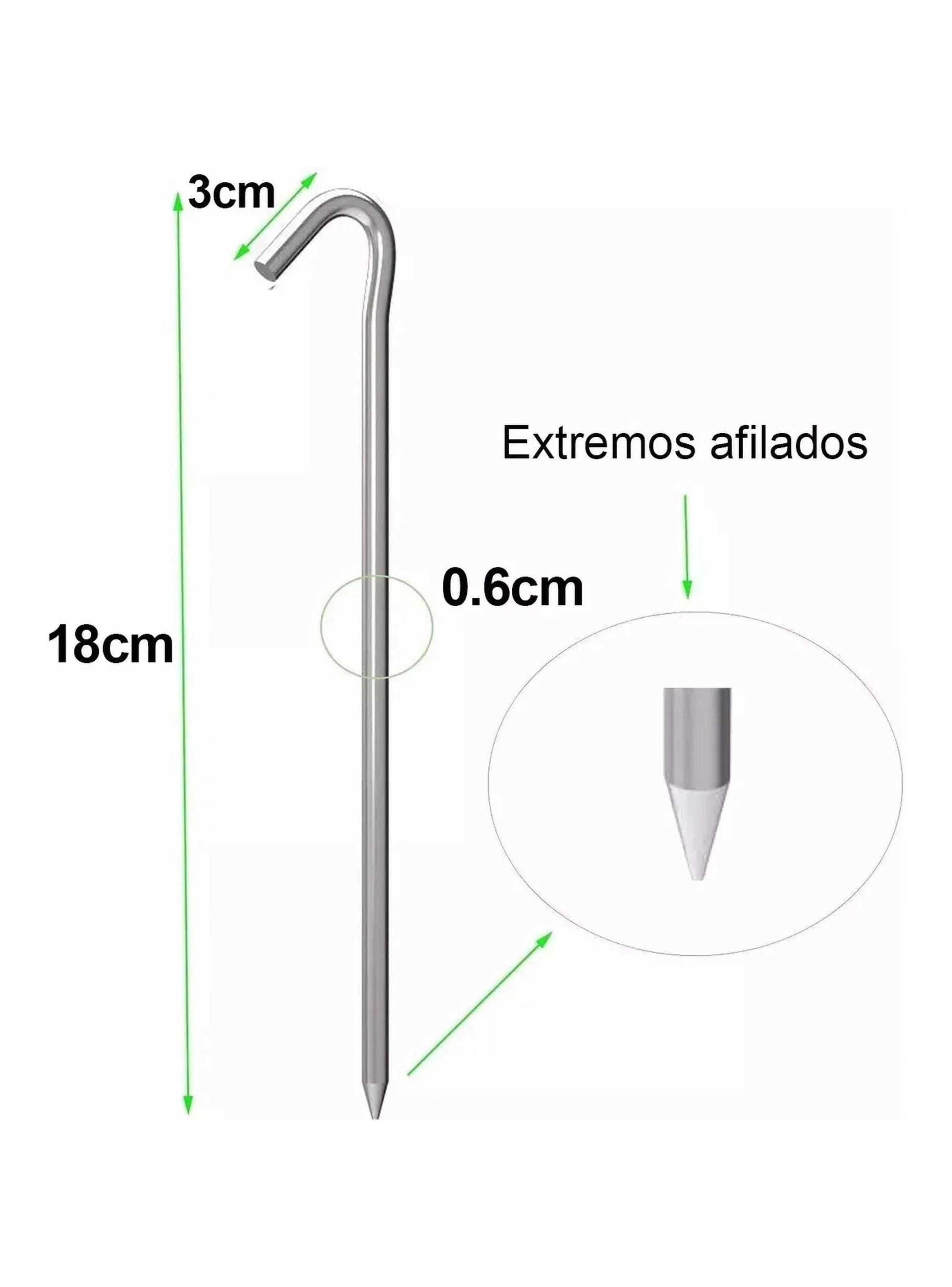 Estacas de Acero para Camping 18cm Puntas Afiladas Multipropósito-1