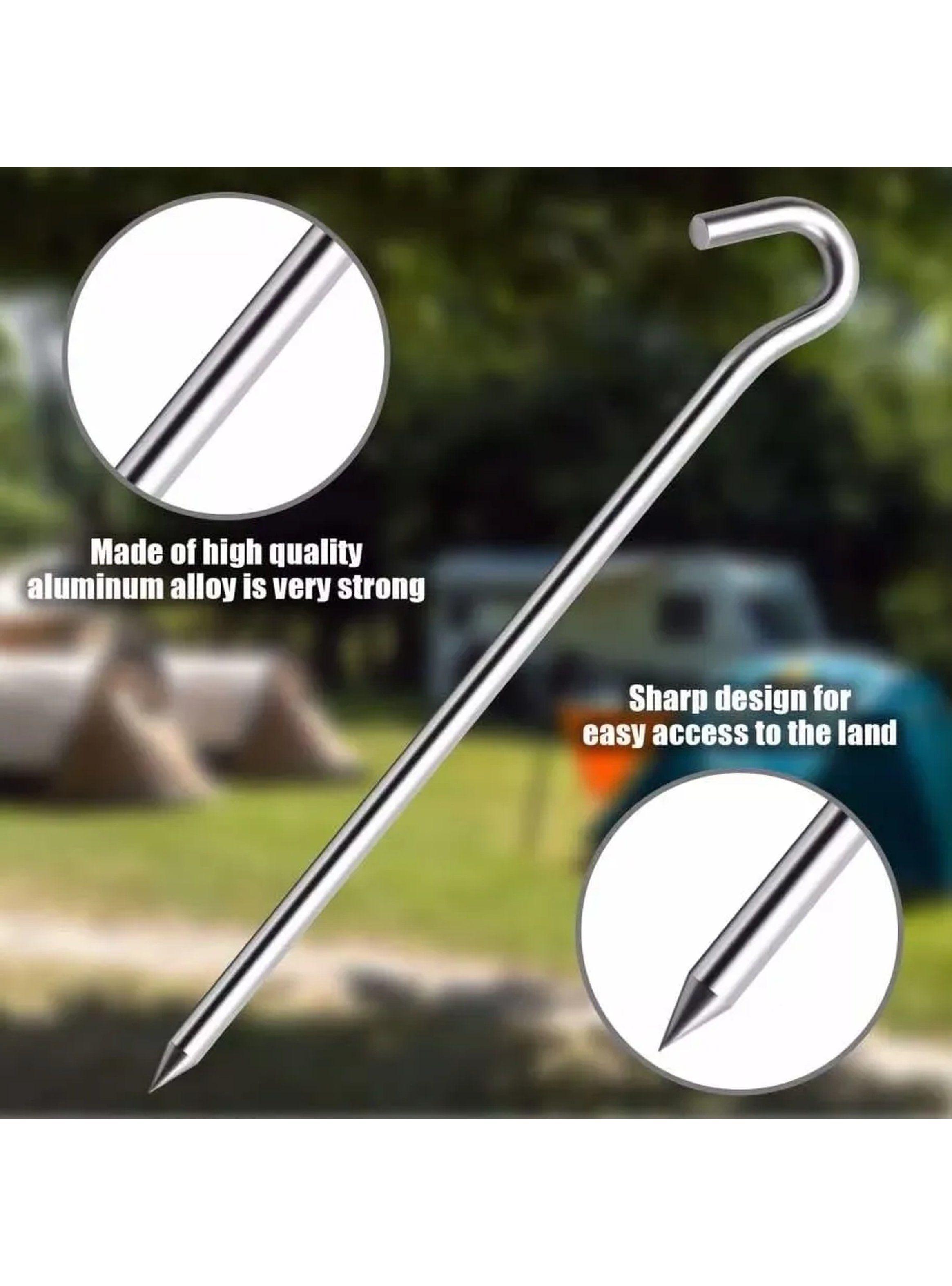 Estacas de Acero para Camping 18cm Puntas Afiladas Multipropósito-3