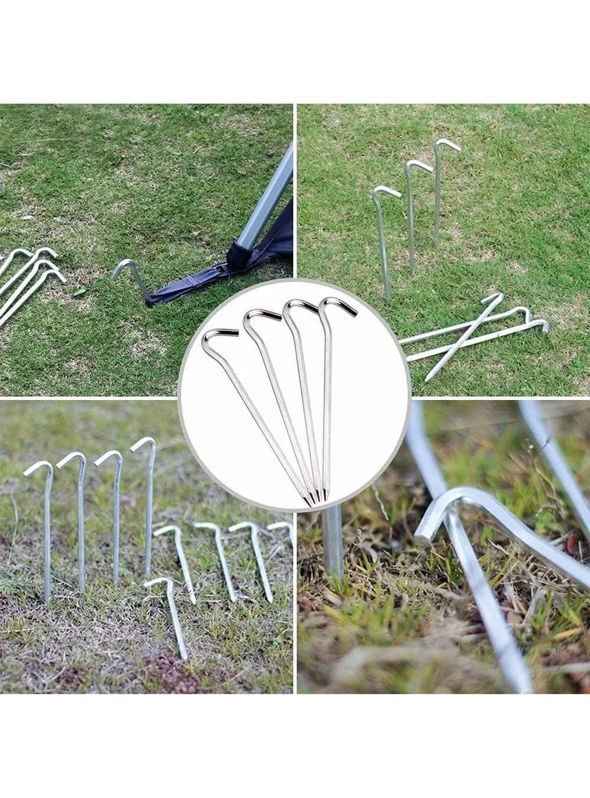 Estacas de Acero para Camping 18cm Puntas Afiladas Multipropósito-6