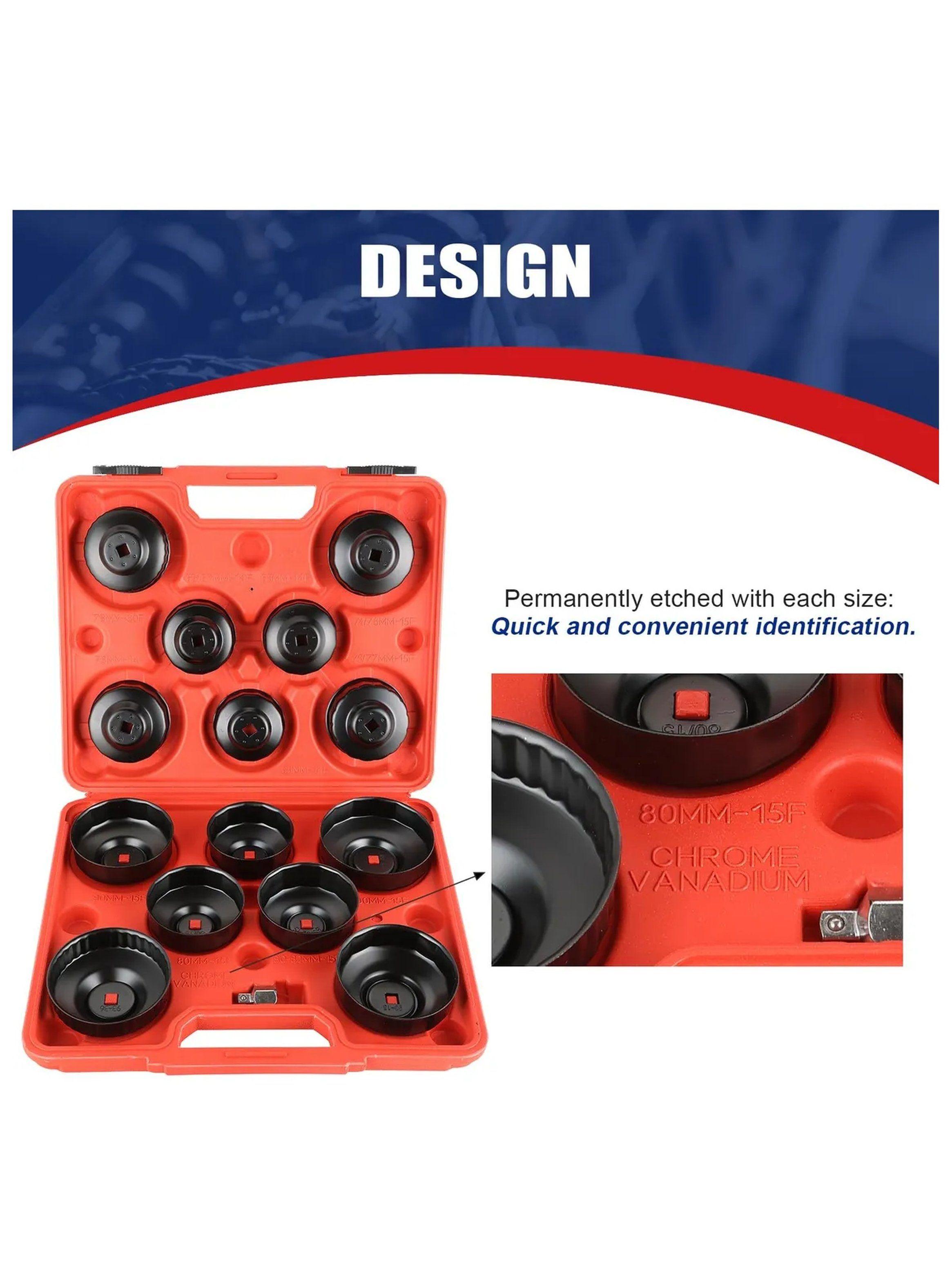 Juego De Llaves De Filtro De Aceite 12 Piezas Acero Vanadio-2