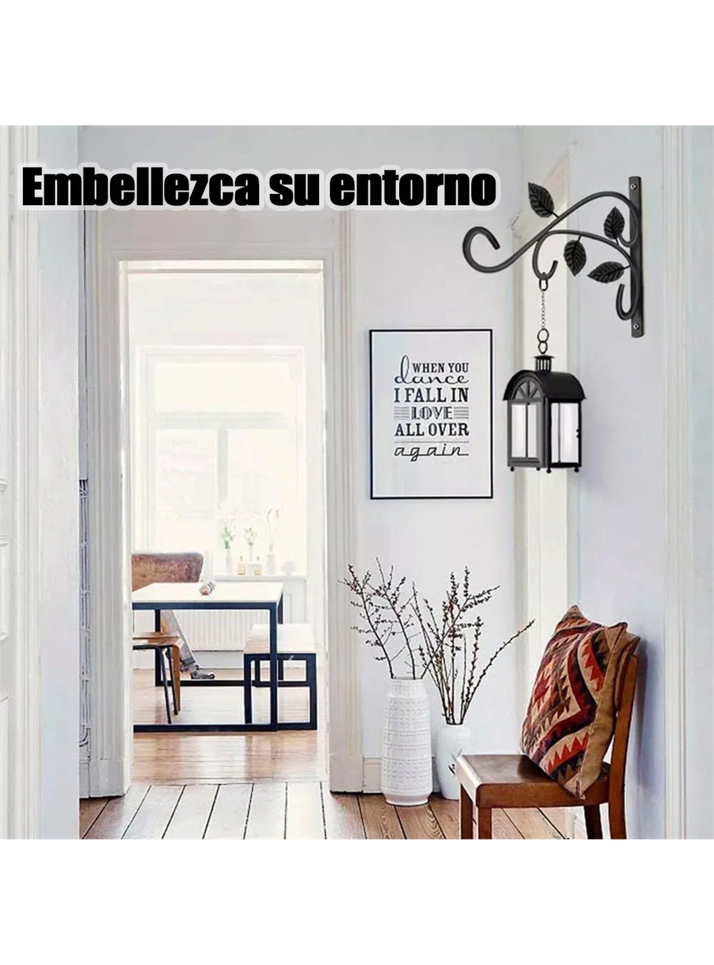 Soporte de Metal para Macetas Colgantes 12 Pulgadas Negro Decorativo-2