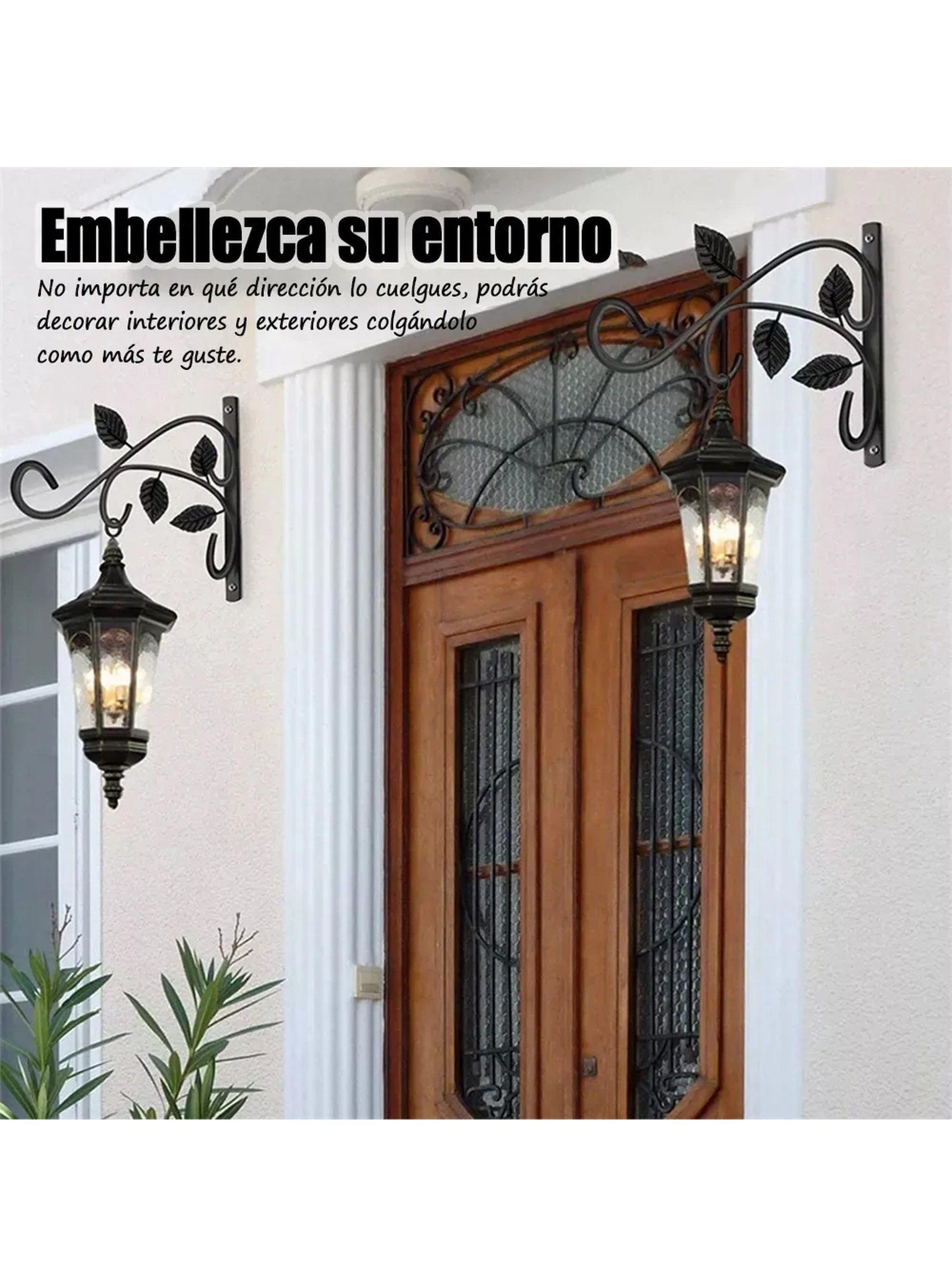 Soporte de Metal para Macetas Colgantes 12 Pulgadas Negro Decorativo-3