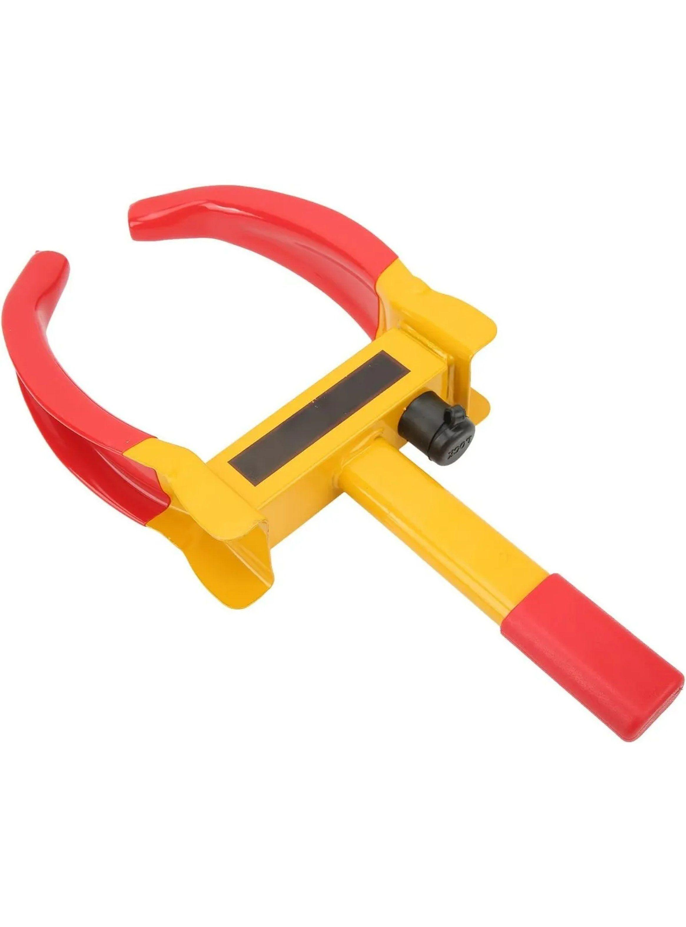 Candado Antirrobo Para Rueda De Vehículo Ajustable Amarillo Y Rojo-1