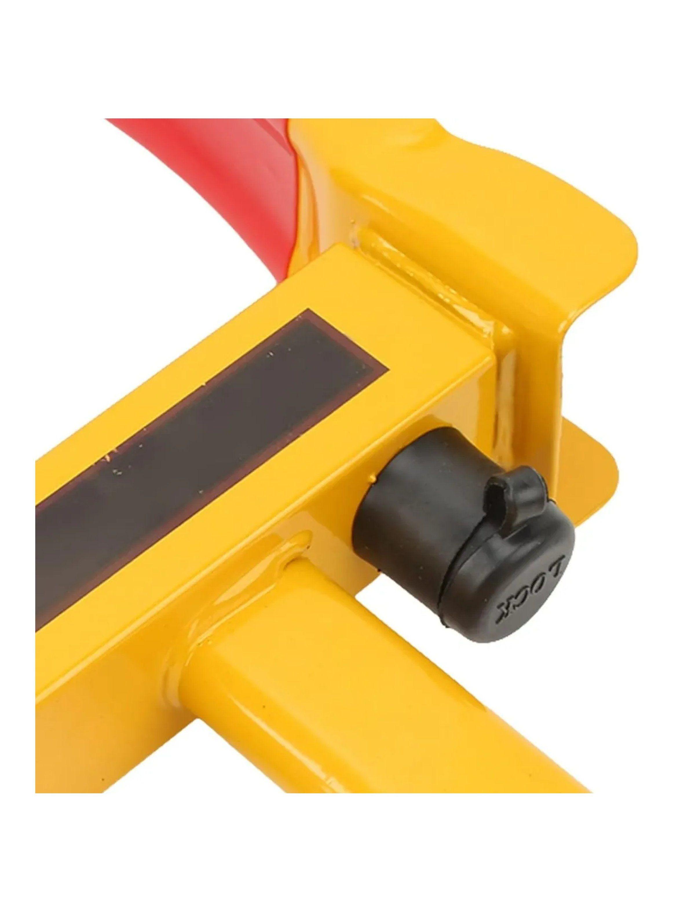 Candado Antirrobo Para Rueda De Vehículo Ajustable Amarillo Y Rojo-6