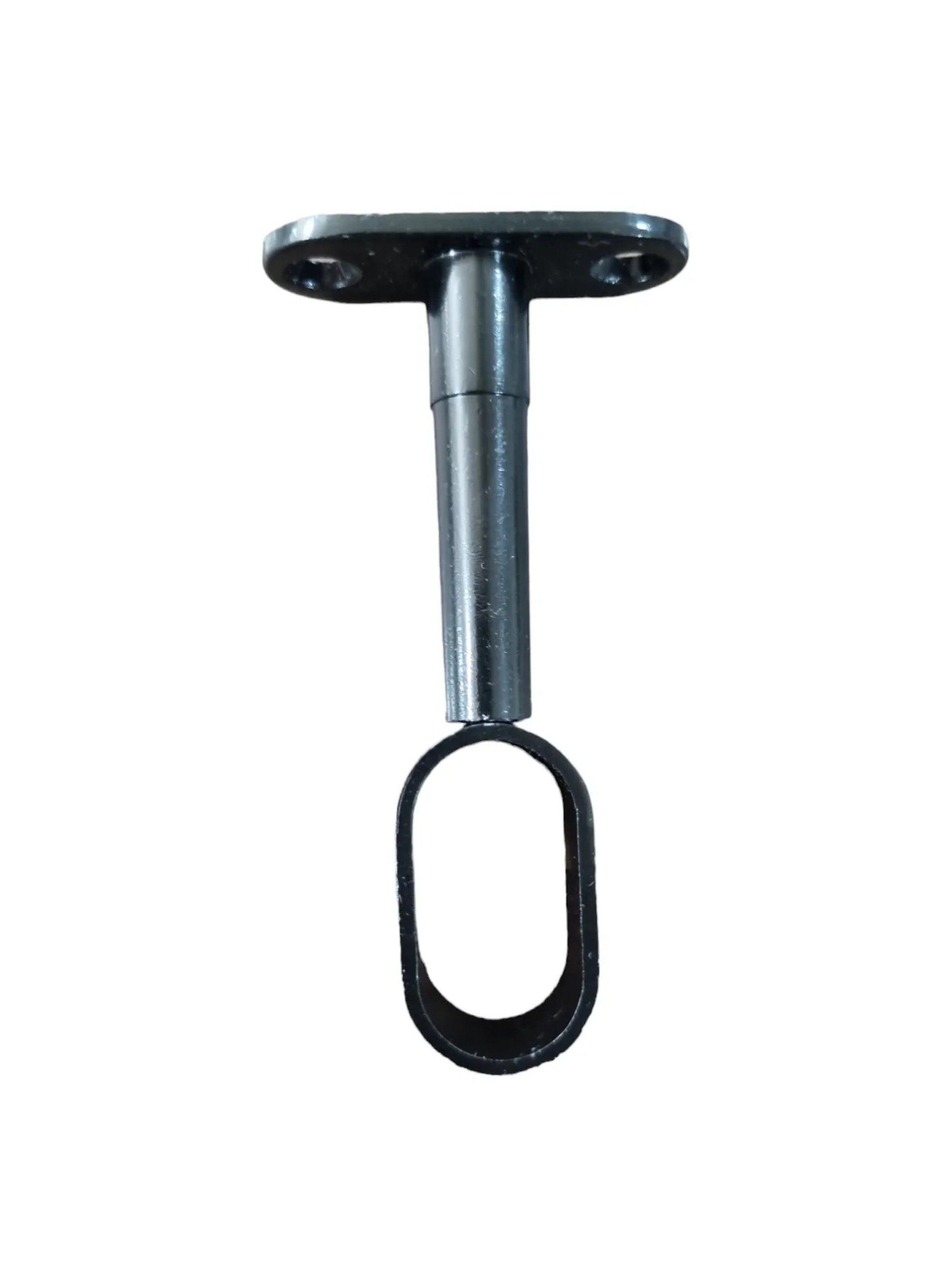 Soporte Barra Cortina Metálico Negro Ajustable-0