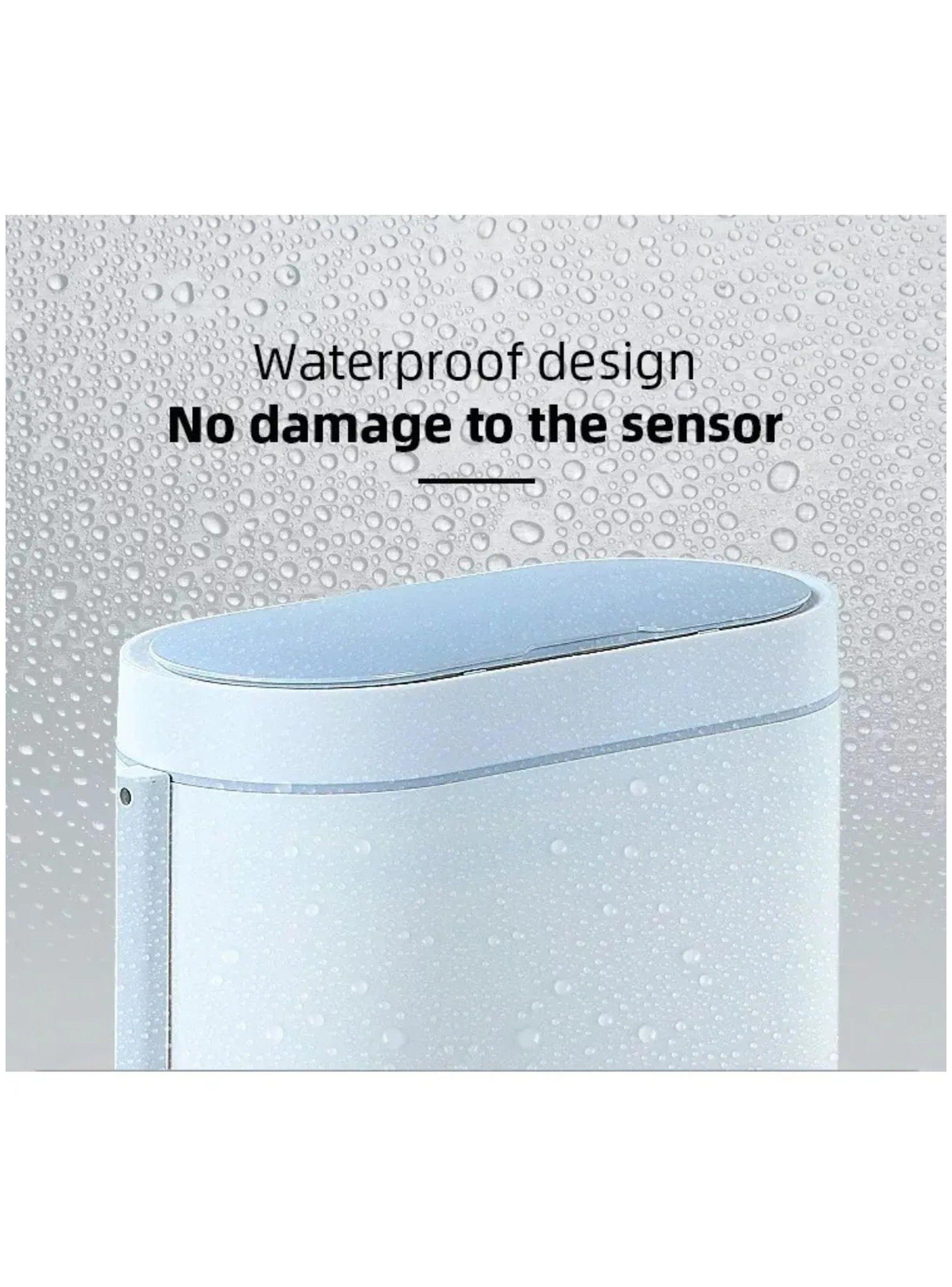 Bote de Basura Inteligente Sensor de Movimiento Impermeable 12L Blanco-2
