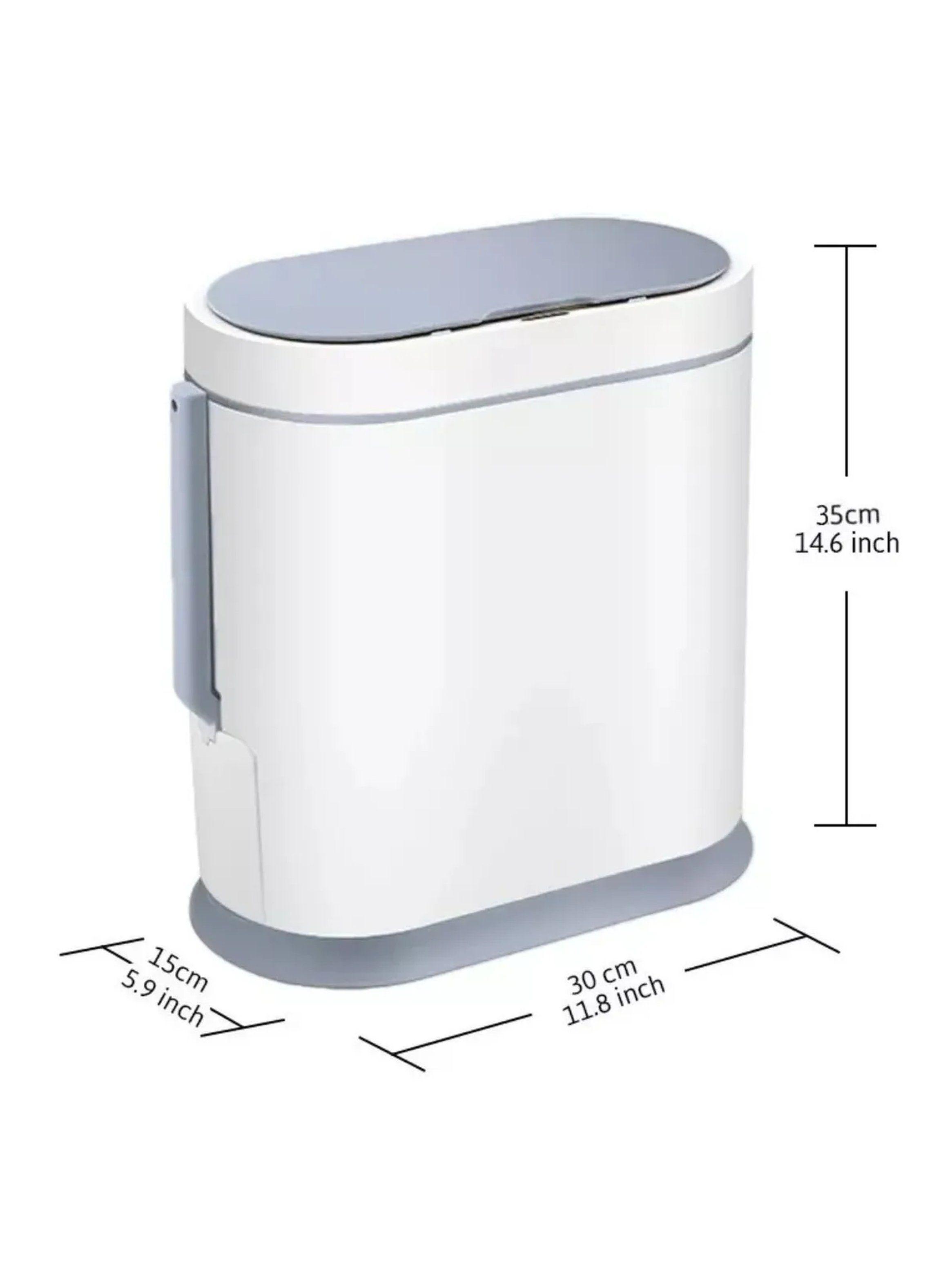 Bote de Basura Inteligente Sensor de Movimiento Impermeable 12L Blanco-5