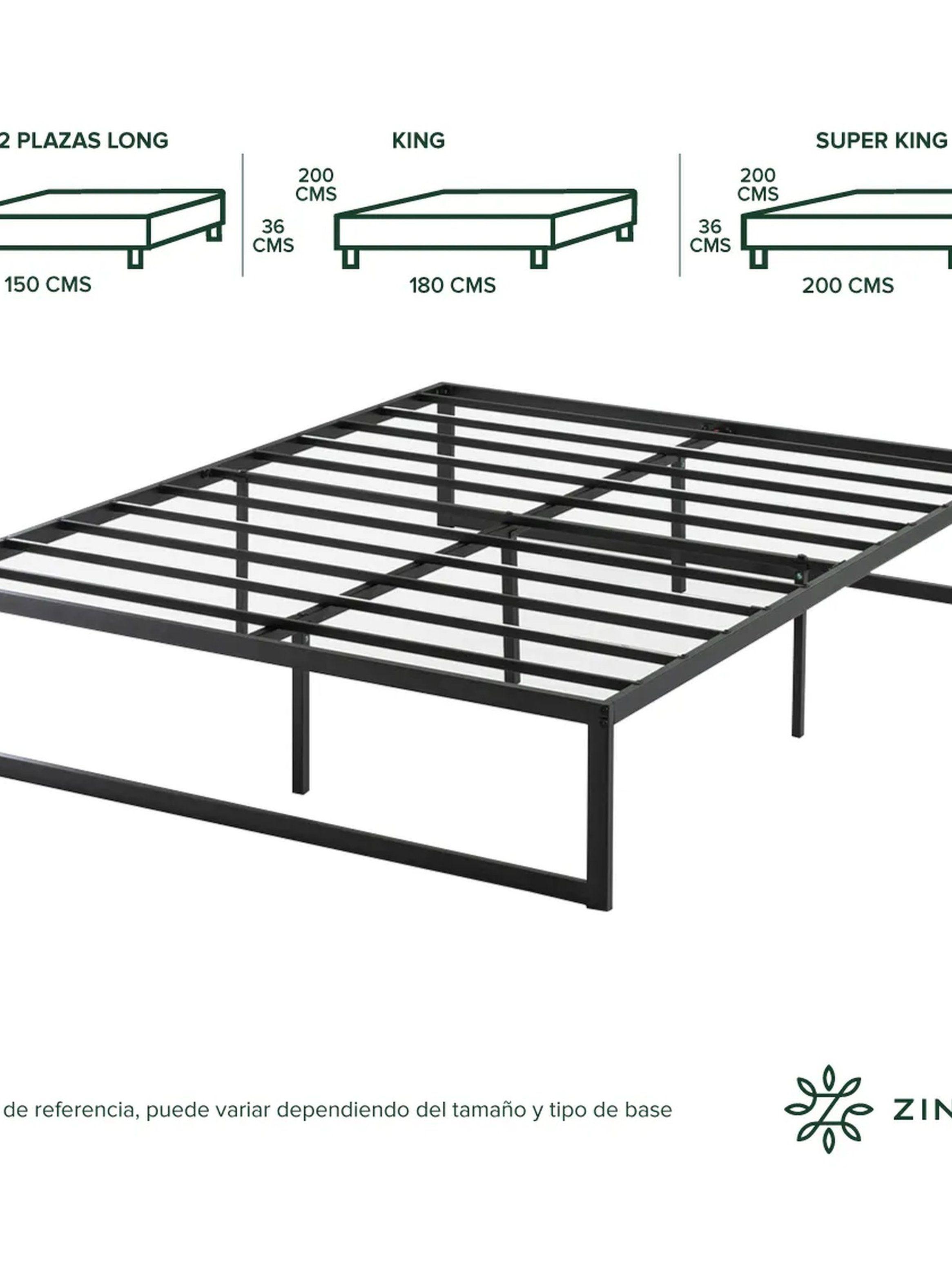 Estructura de Cama Metálica 2 Plazas Negro 2023-3