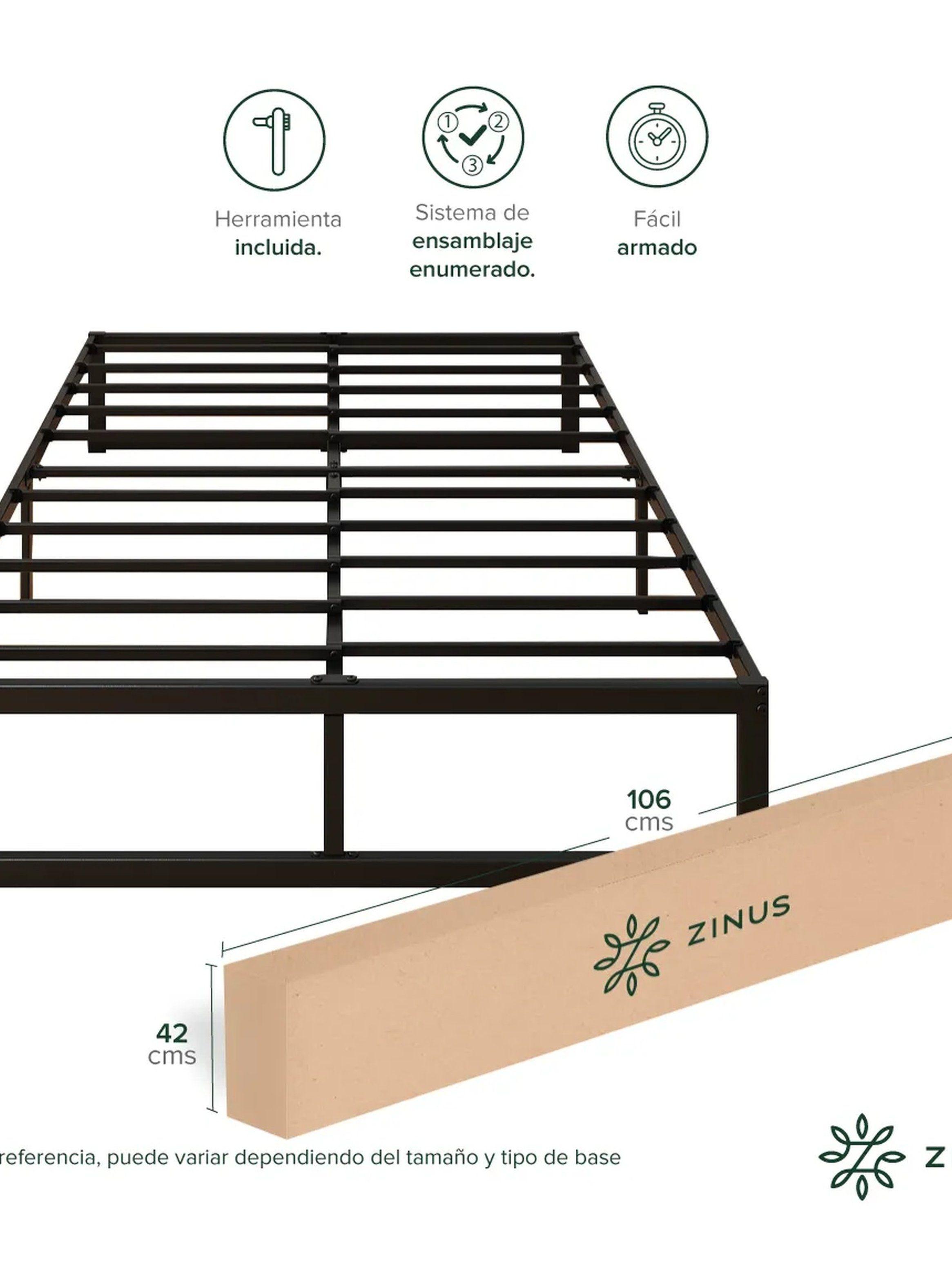 Estructura de Cama Metálica 2 Plazas Negro 2023-4