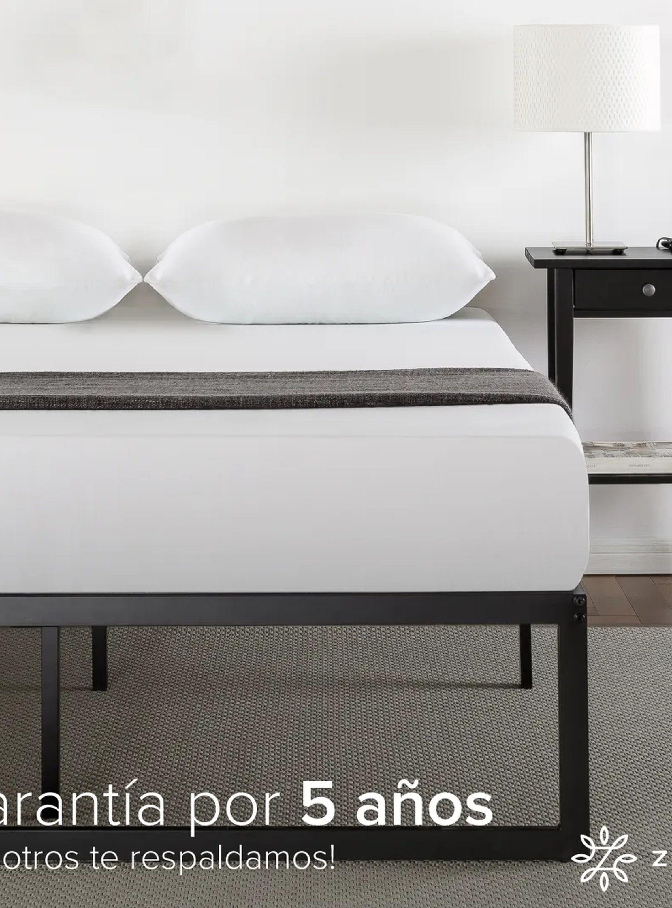 Estructura de Cama Metálica 2 Plazas Negro 2023-7