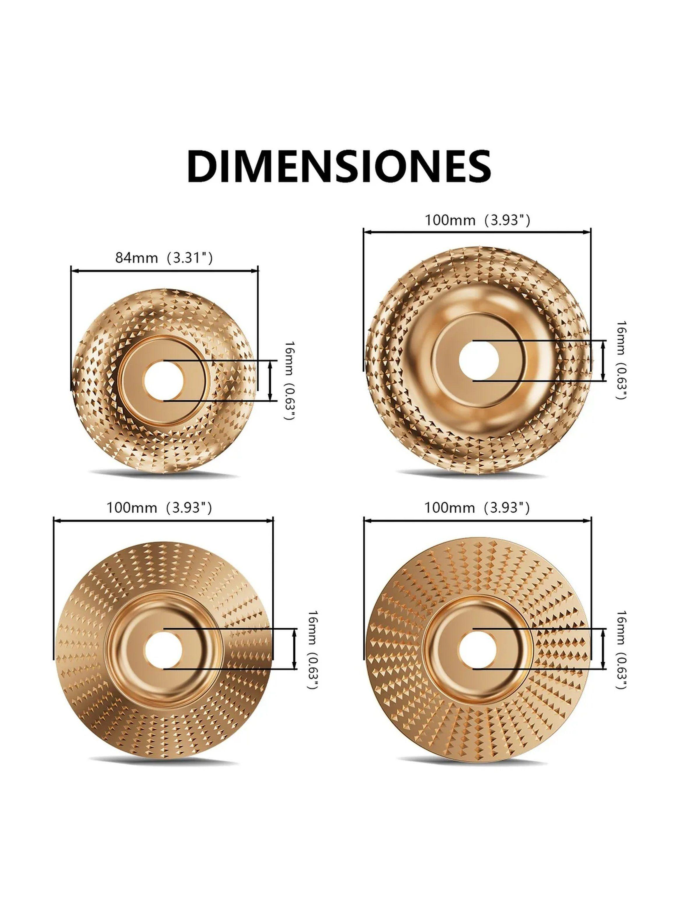 Discos Abrasivos para Amoladora Tallado de Madera Acero Inoxidable-3