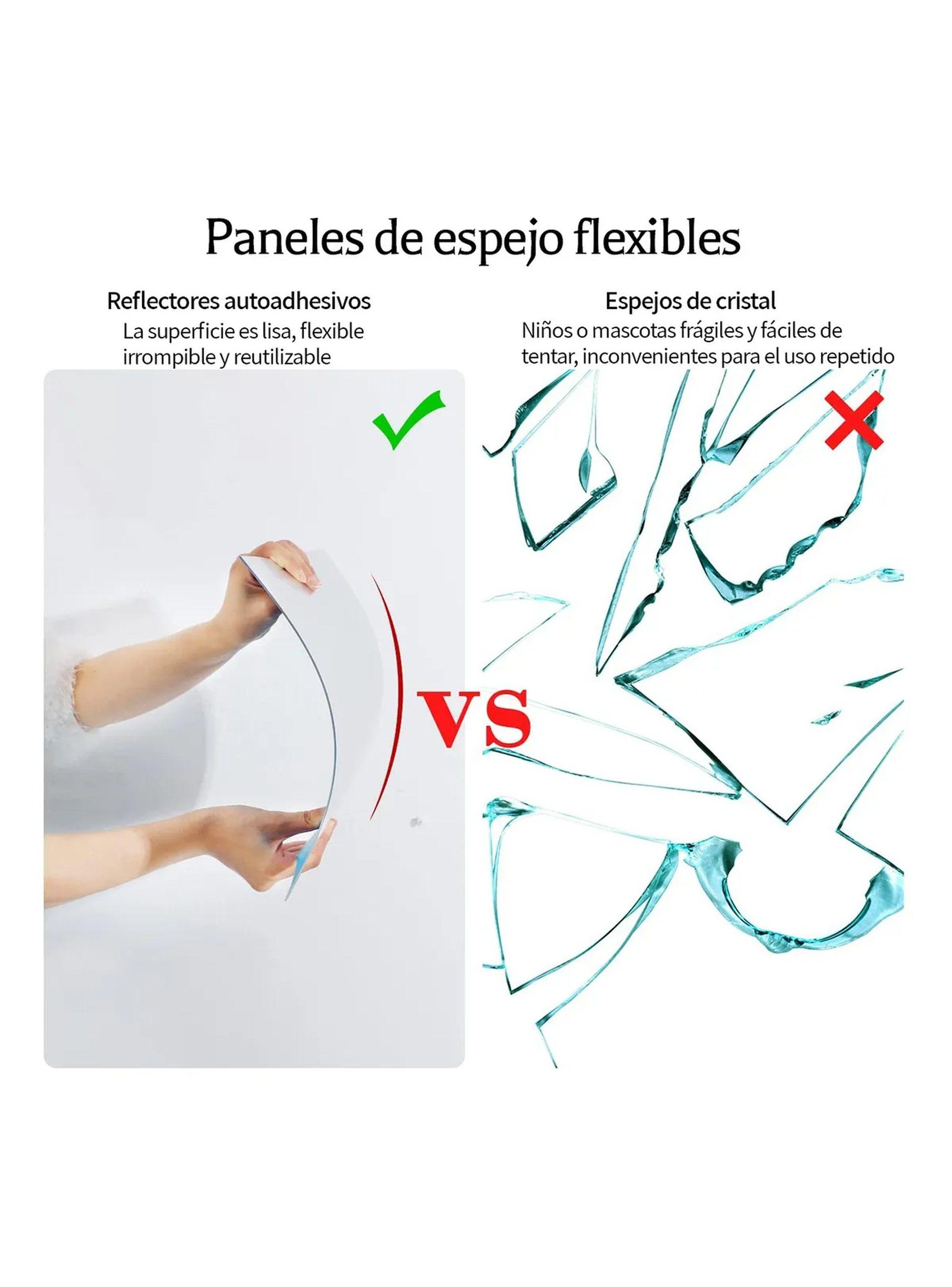 Paneles de Espejo Adhesivos Flexibles 15x15cm 30 Piezas-2