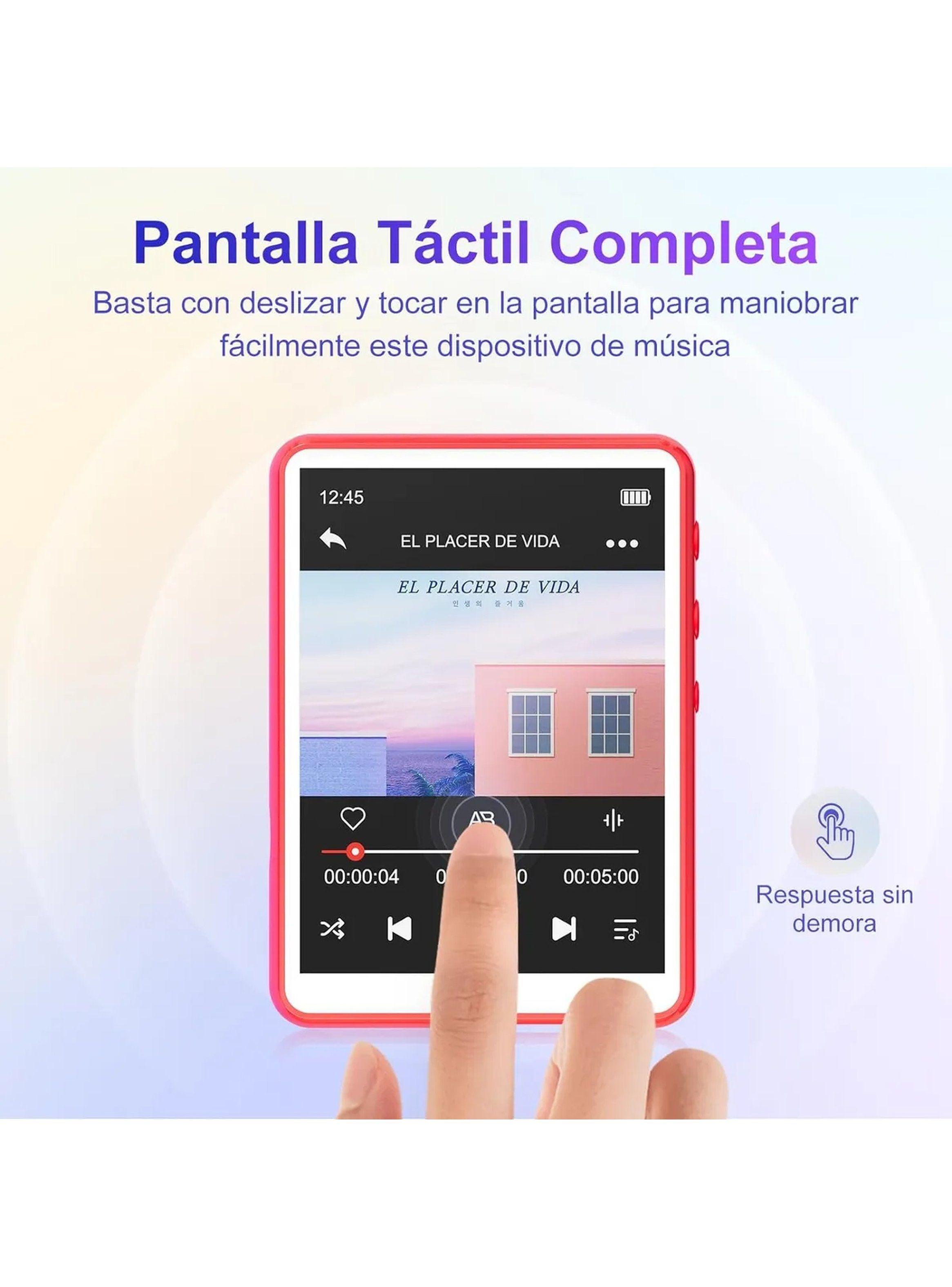 Reproductor MP3 Multifunción Pantalla Táctil Bluetooth Color Rojo -2
