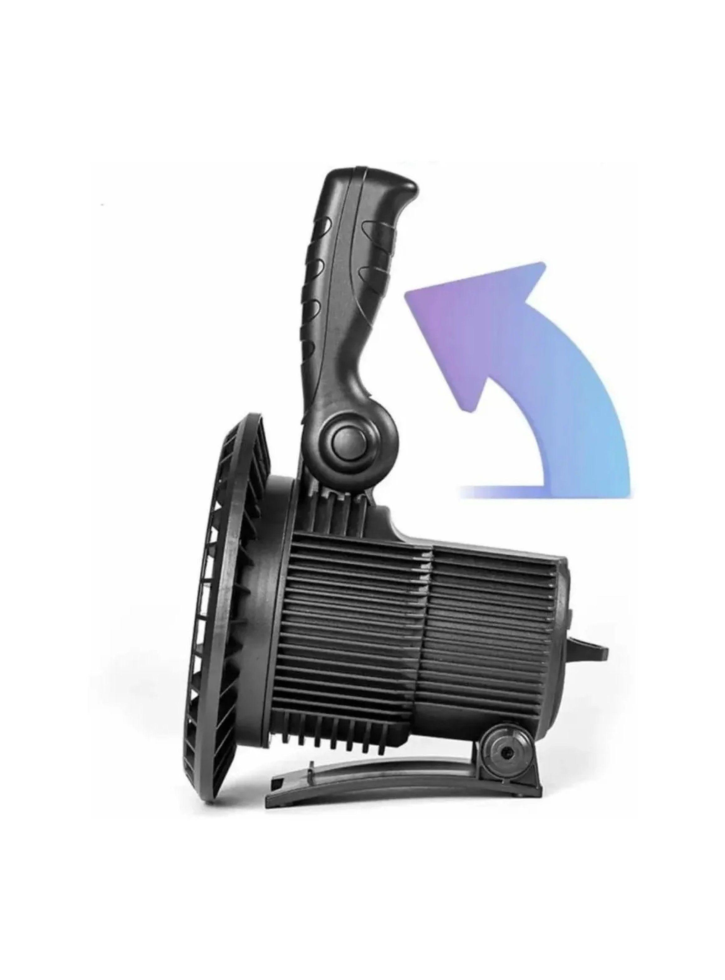 Reflector LED Portátil Ajustable Alta Potencia Luminoso Negro-4