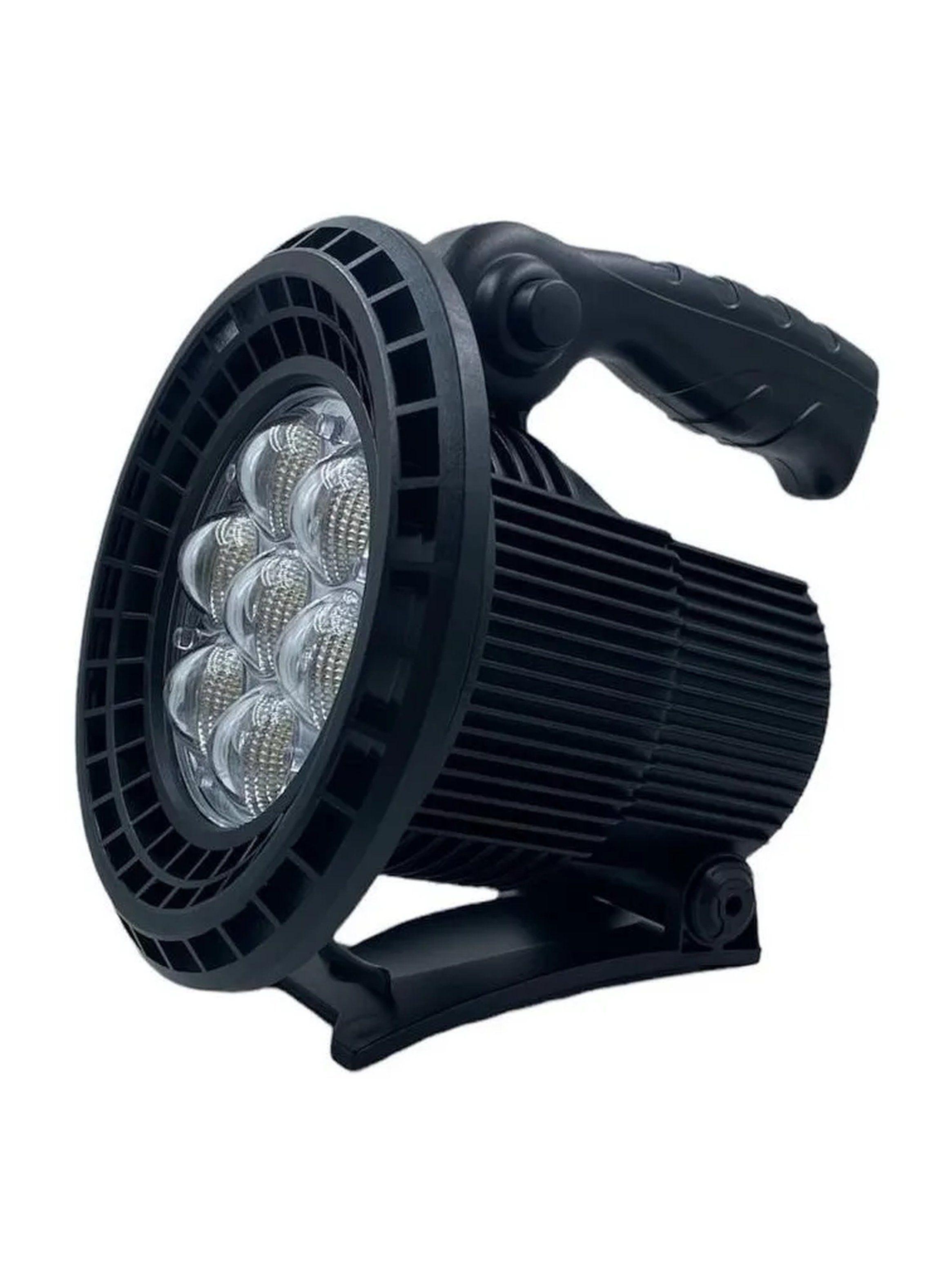 Reflector LED Portátil Ajustable Alta Potencia Luminoso Negro-6