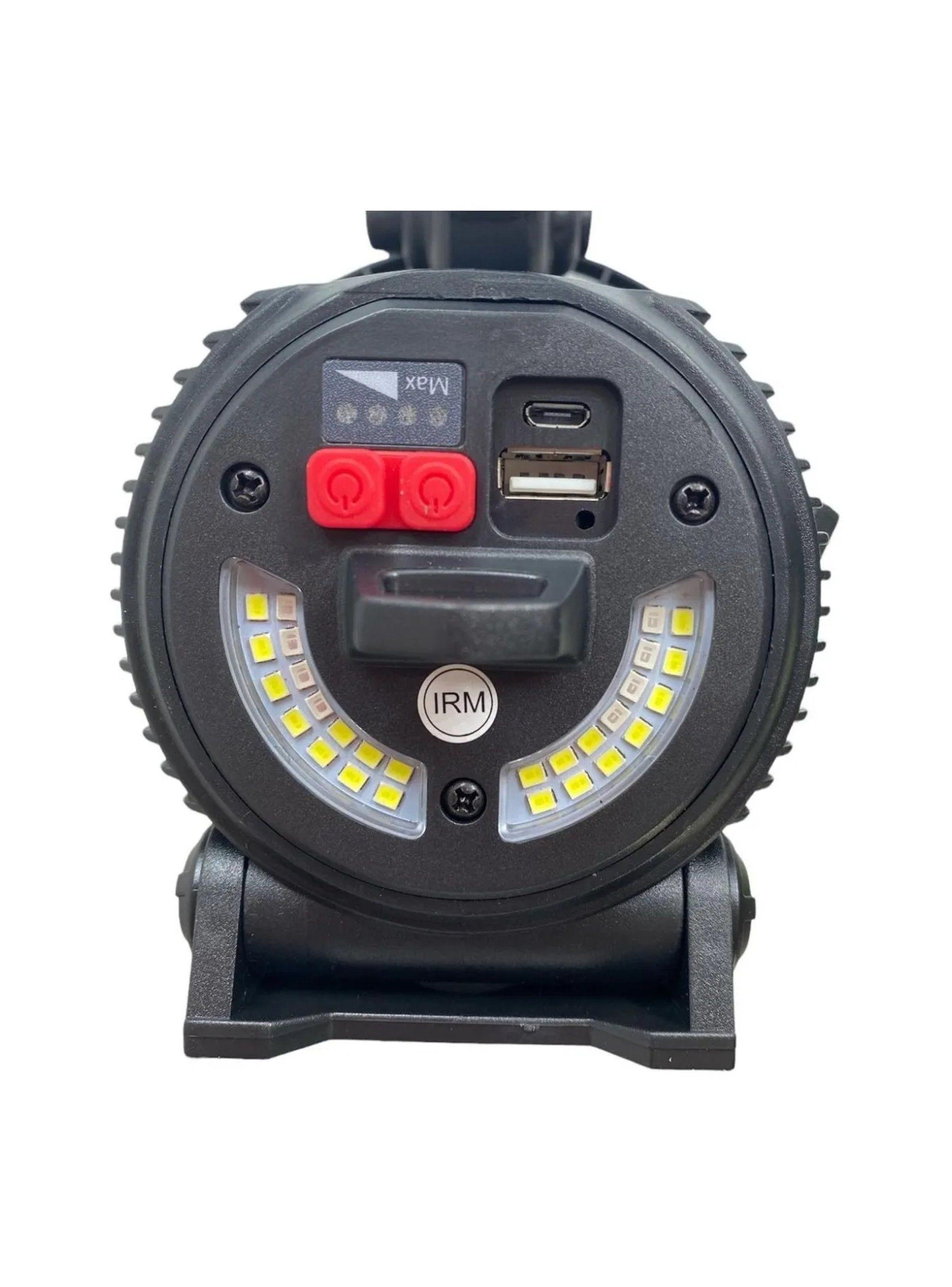 Reflector LED Portátil Ajustable Alta Potencia Luminoso Negro-7