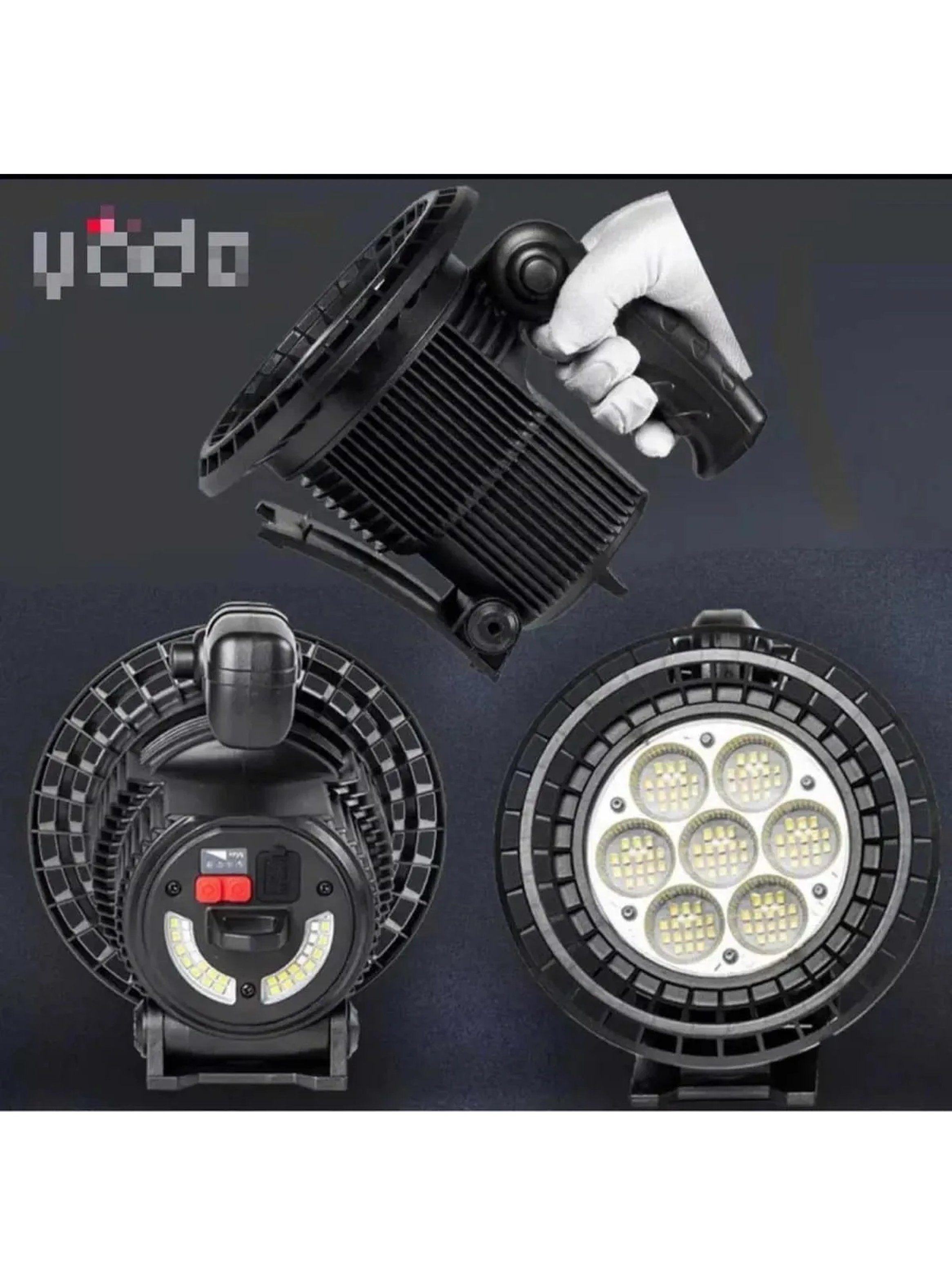 Reflector LED Portátil Ajustable Alta Potencia Luminoso Negro-8