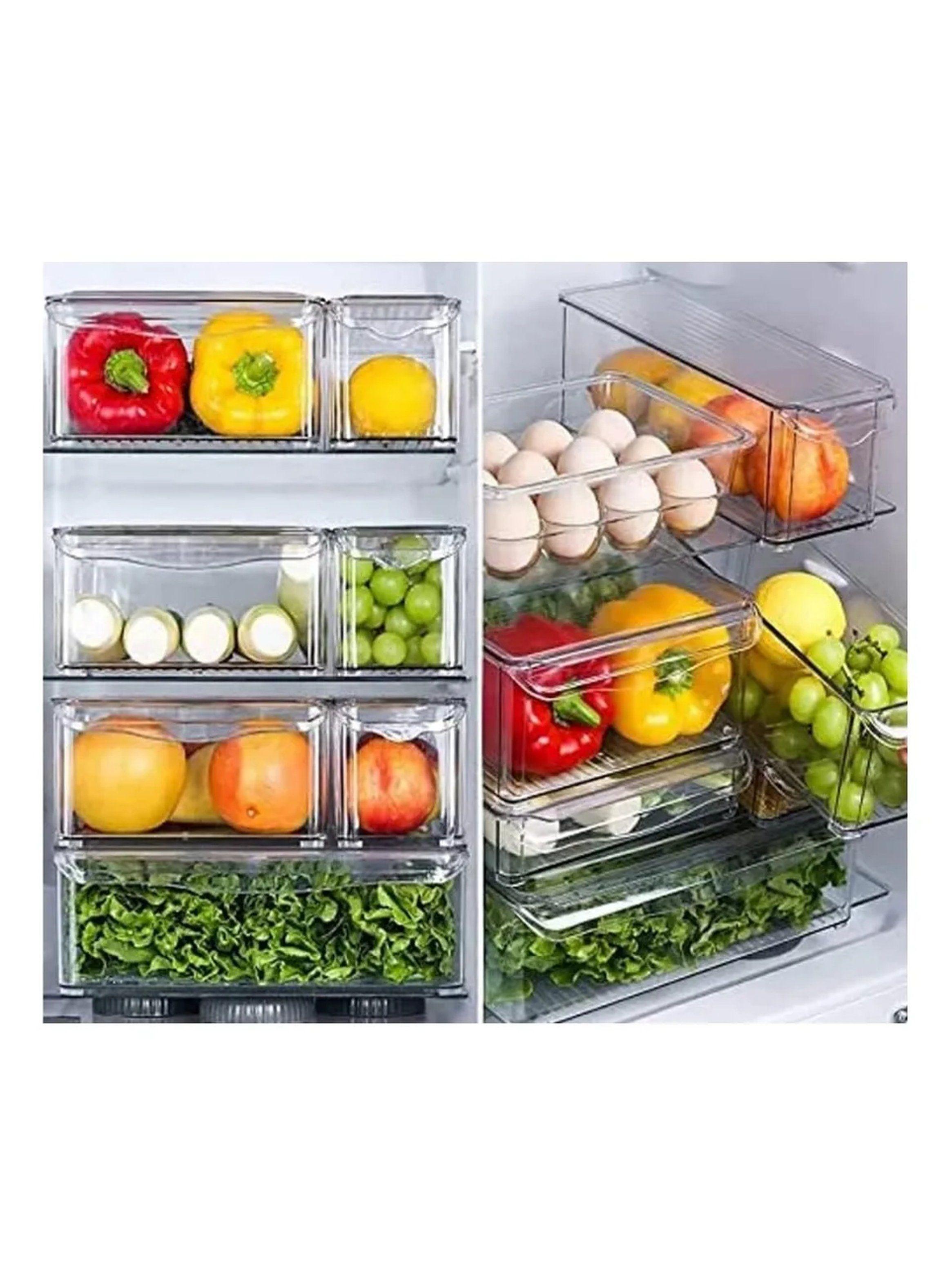 Contenedor Transparente Apilable 30x10x11cm Plástico Rectangular-3