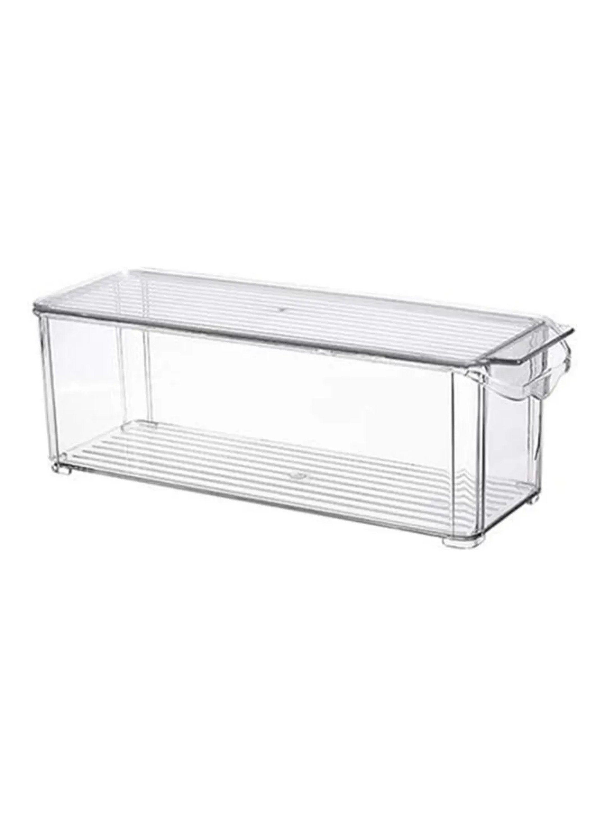 Contenedor Transparente Apilable 30x10x11cm Plástico Rectangular-5