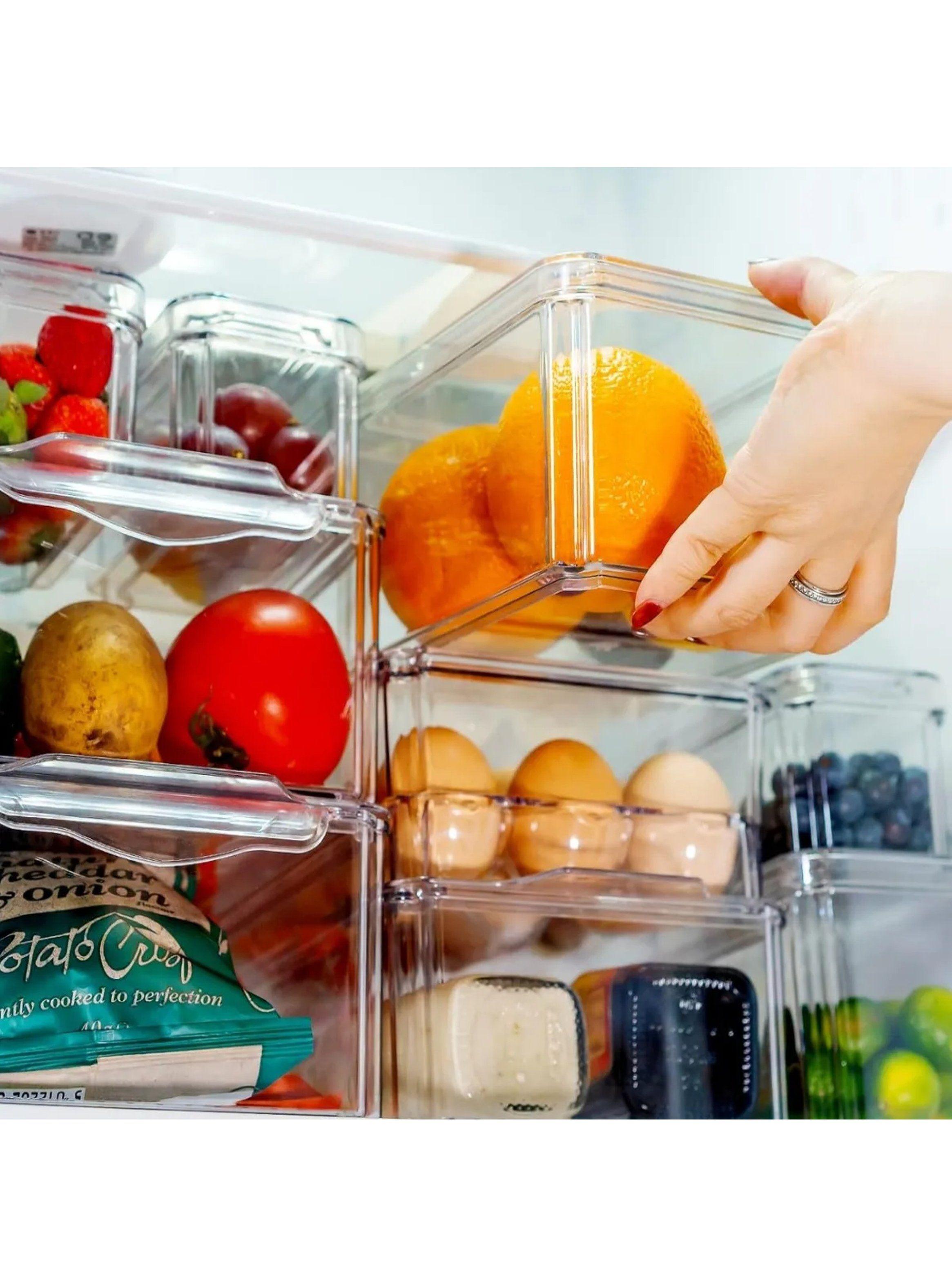 Contenedor Transparente Apilable 30x10x11cm Plástico Rectangular-6