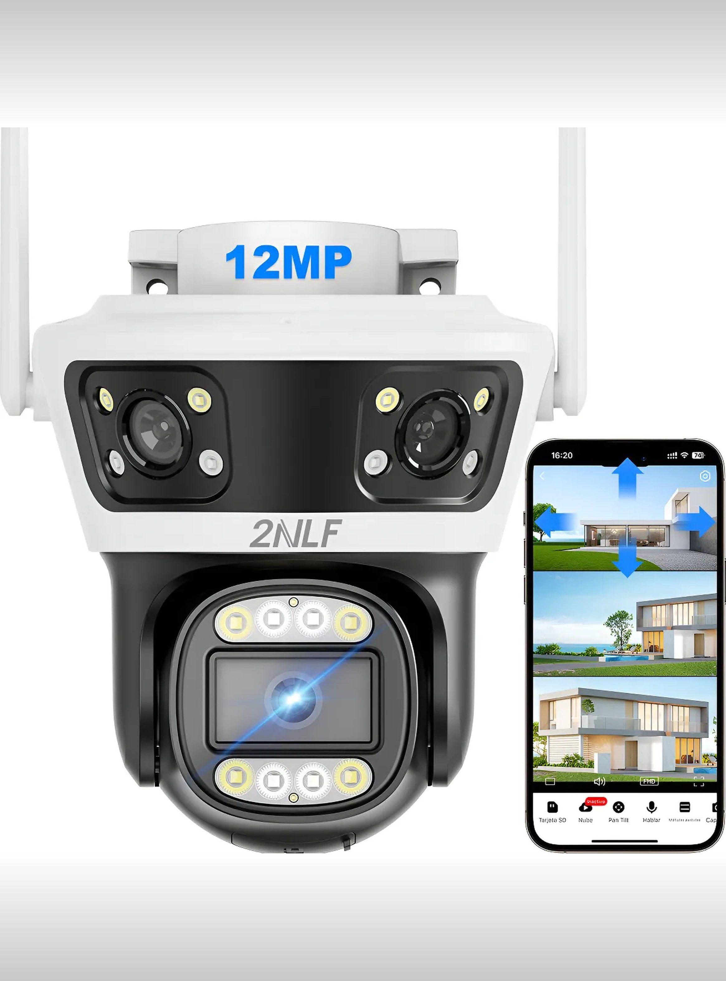 Cámara de Seguridad IP Exterior 12MP Seguimiento Automático Visión Nocturna-0
