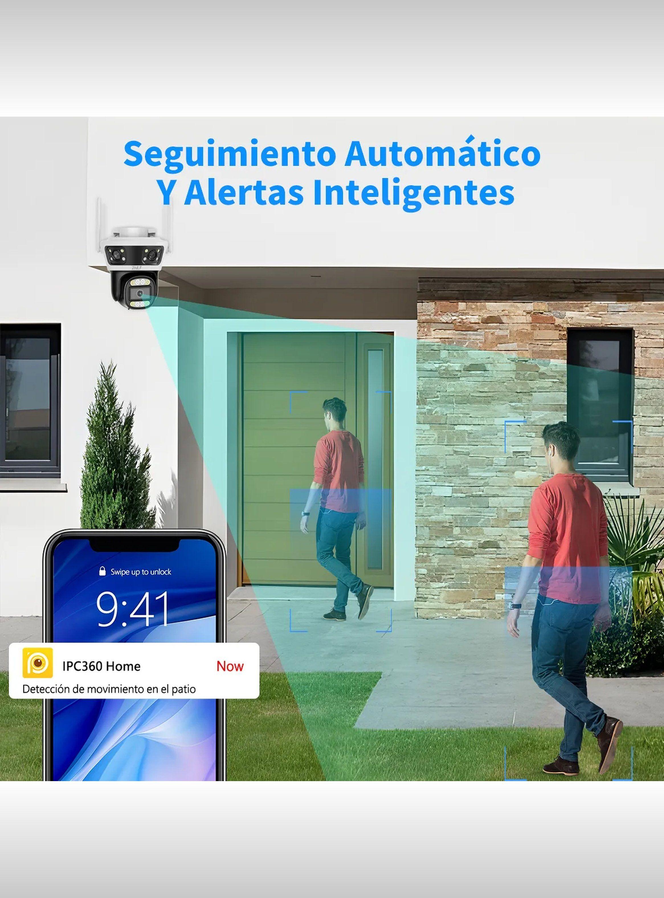 Cámara de Seguridad IP Exterior 12MP Seguimiento Automático Visión Nocturna-2