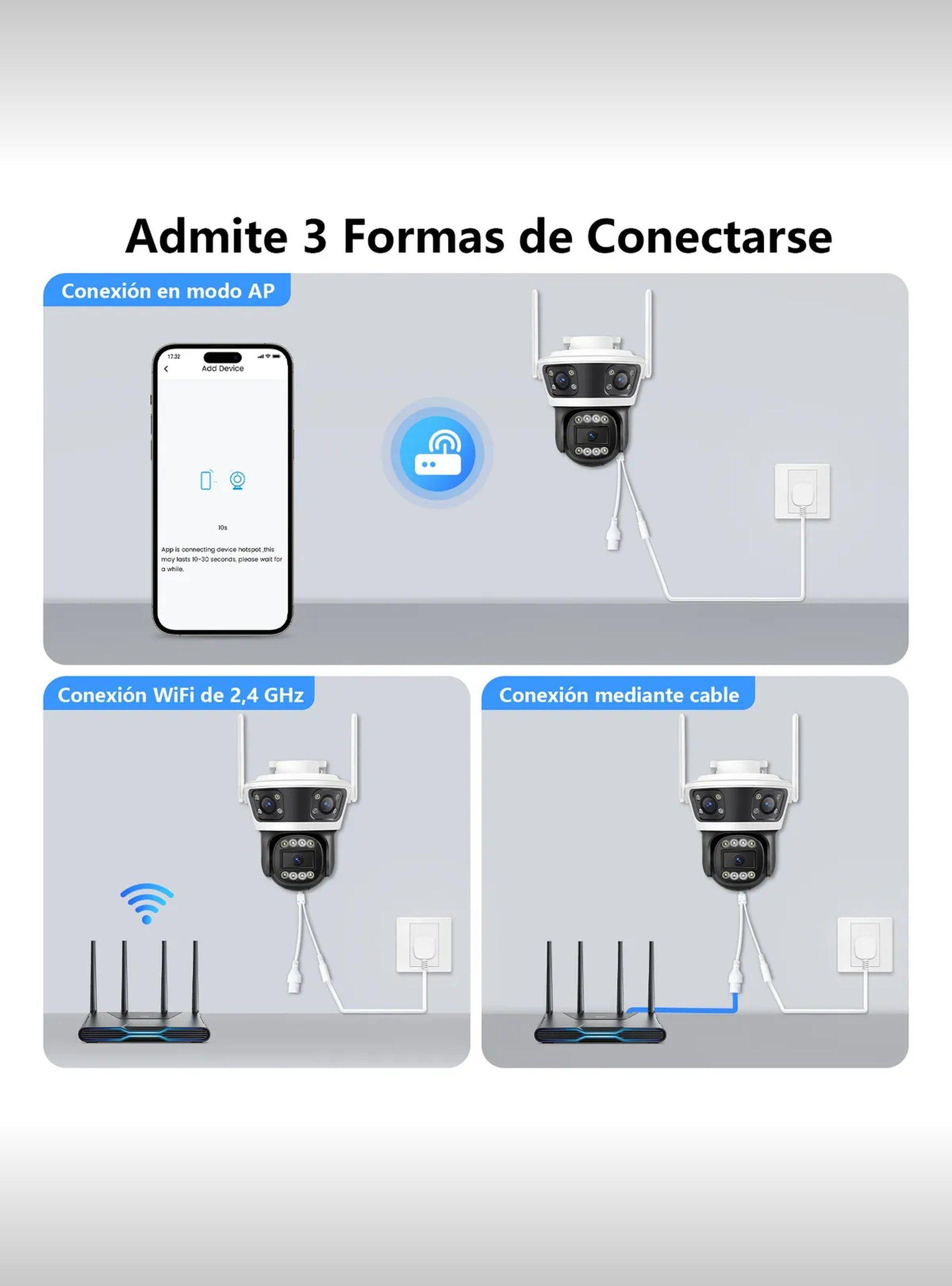 Cámara de Seguridad IP Exterior 12MP Seguimiento Automático Visión Nocturna-7