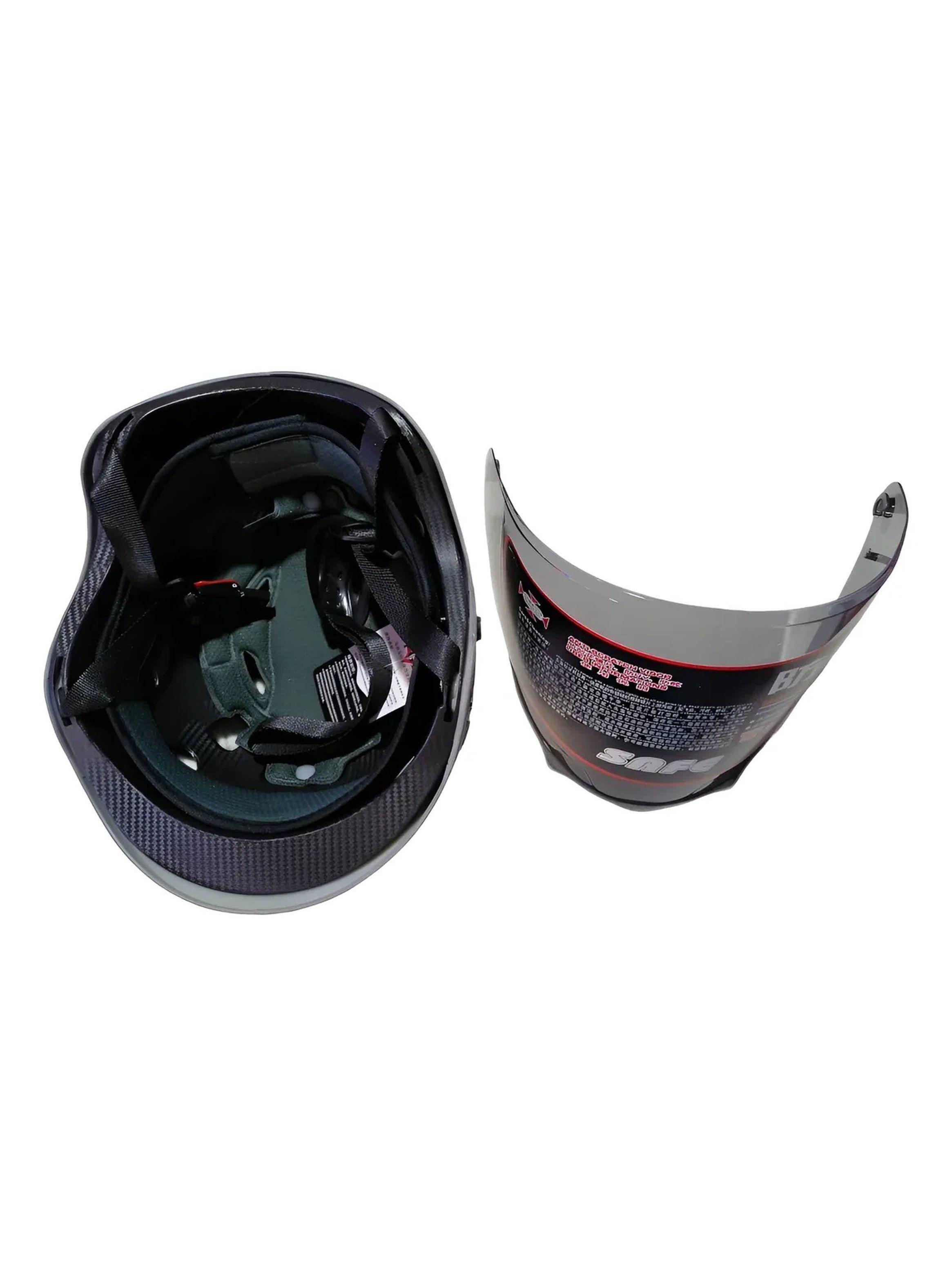 Casco De Motocicleta Integral ABS Blanco Ajustable-1