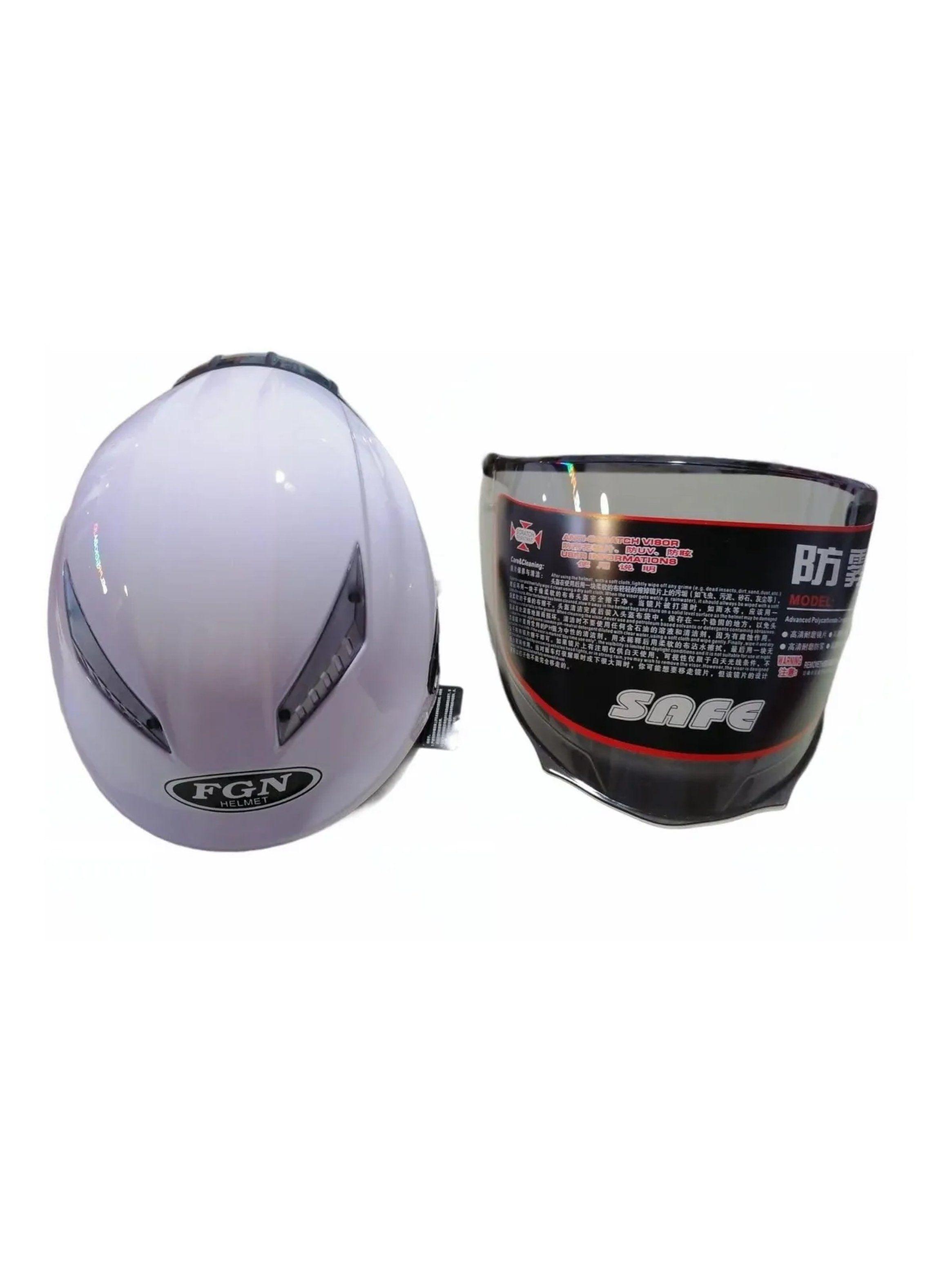 Casco De Motocicleta Integral ABS Blanco Ajustable-2