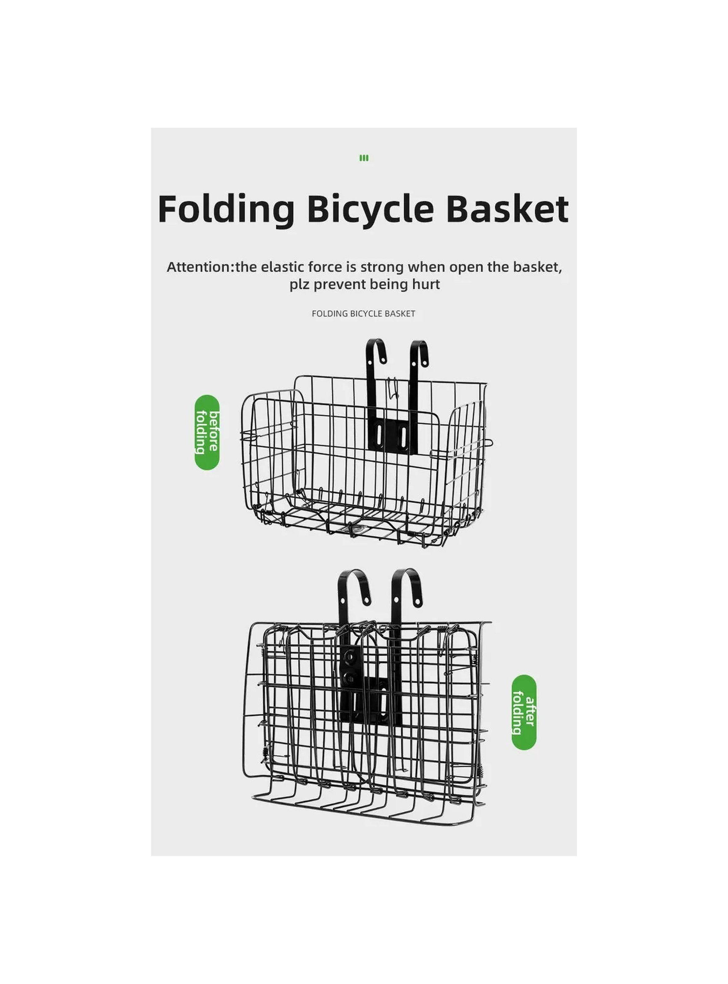 Canasto Plegable para Bicicleta Metal Negro-2