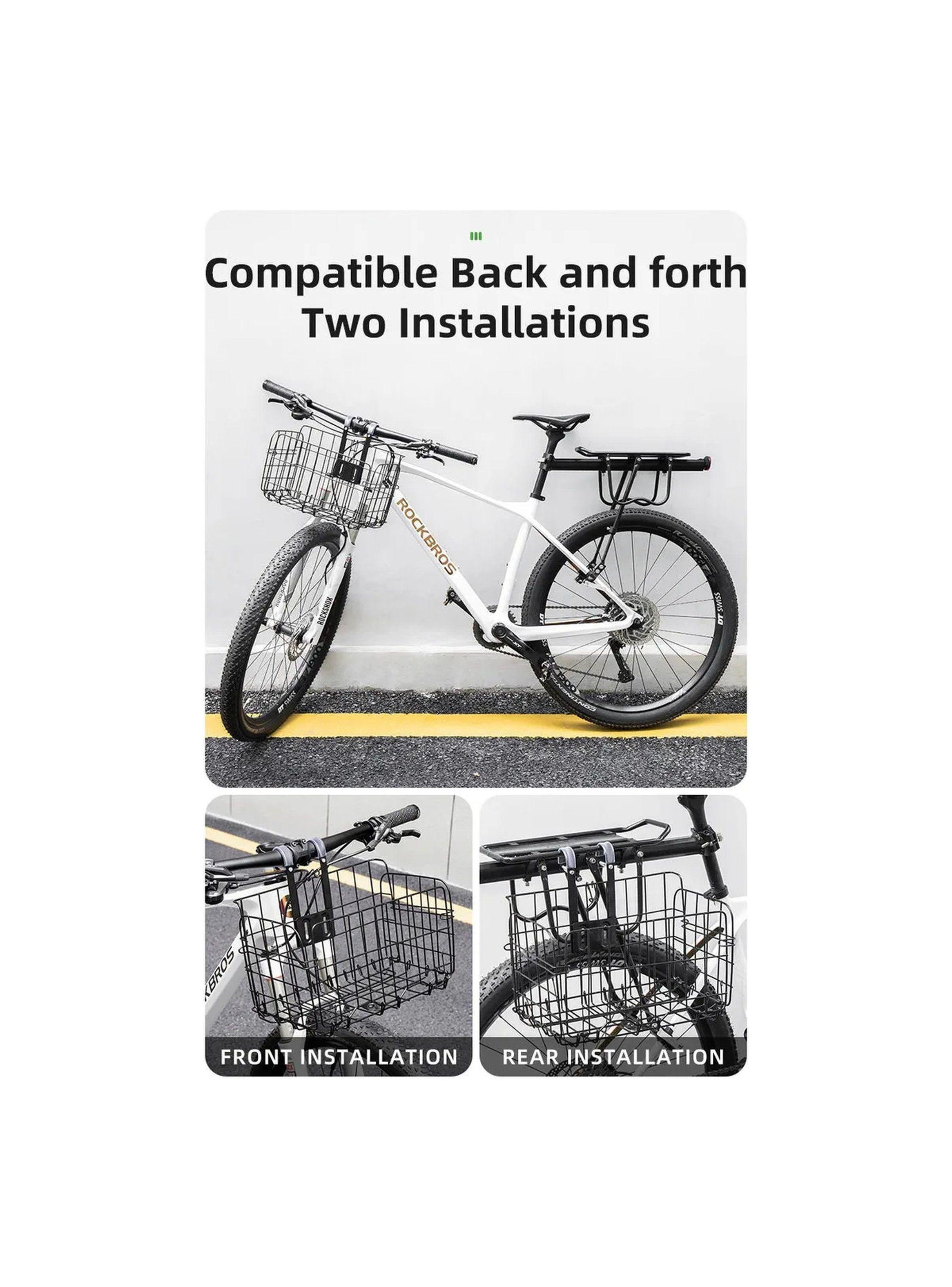 Canasto Plegable para Bicicleta Metal Negro-5