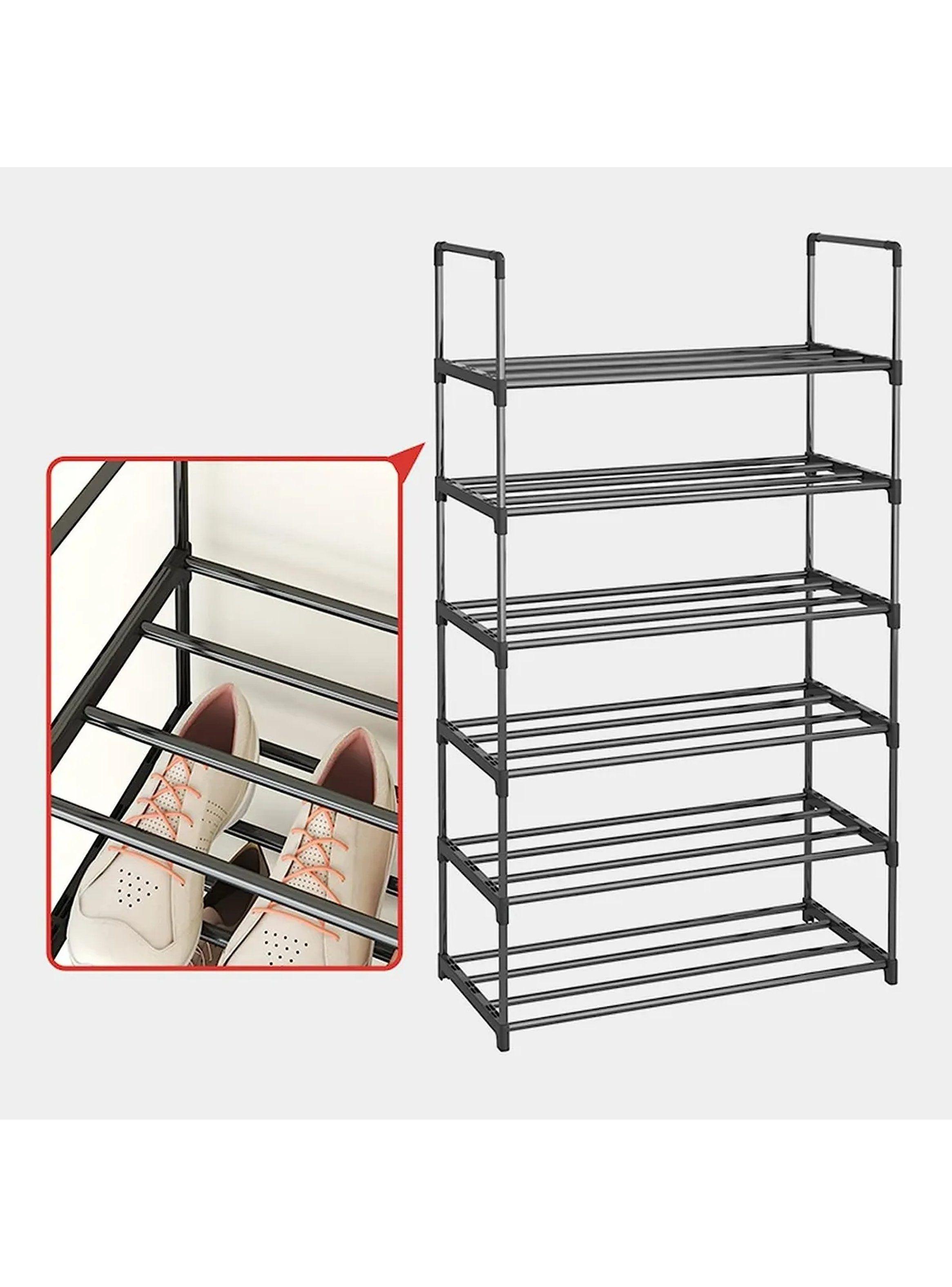 Estantería Organizador De Zapatos 4 Niveles Metal Negro 91x60x28.5 cm-4