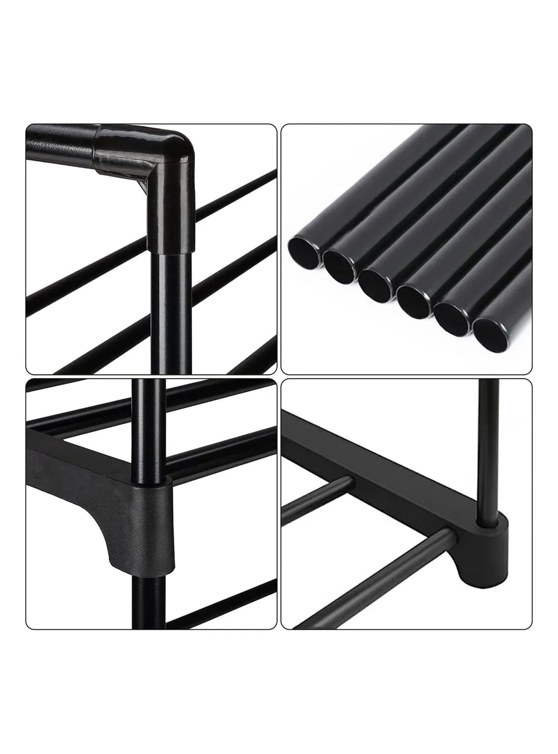 Estantería Organizador De Zapatos 4 Niveles Metal Negro 91x60x28.5 cm-5