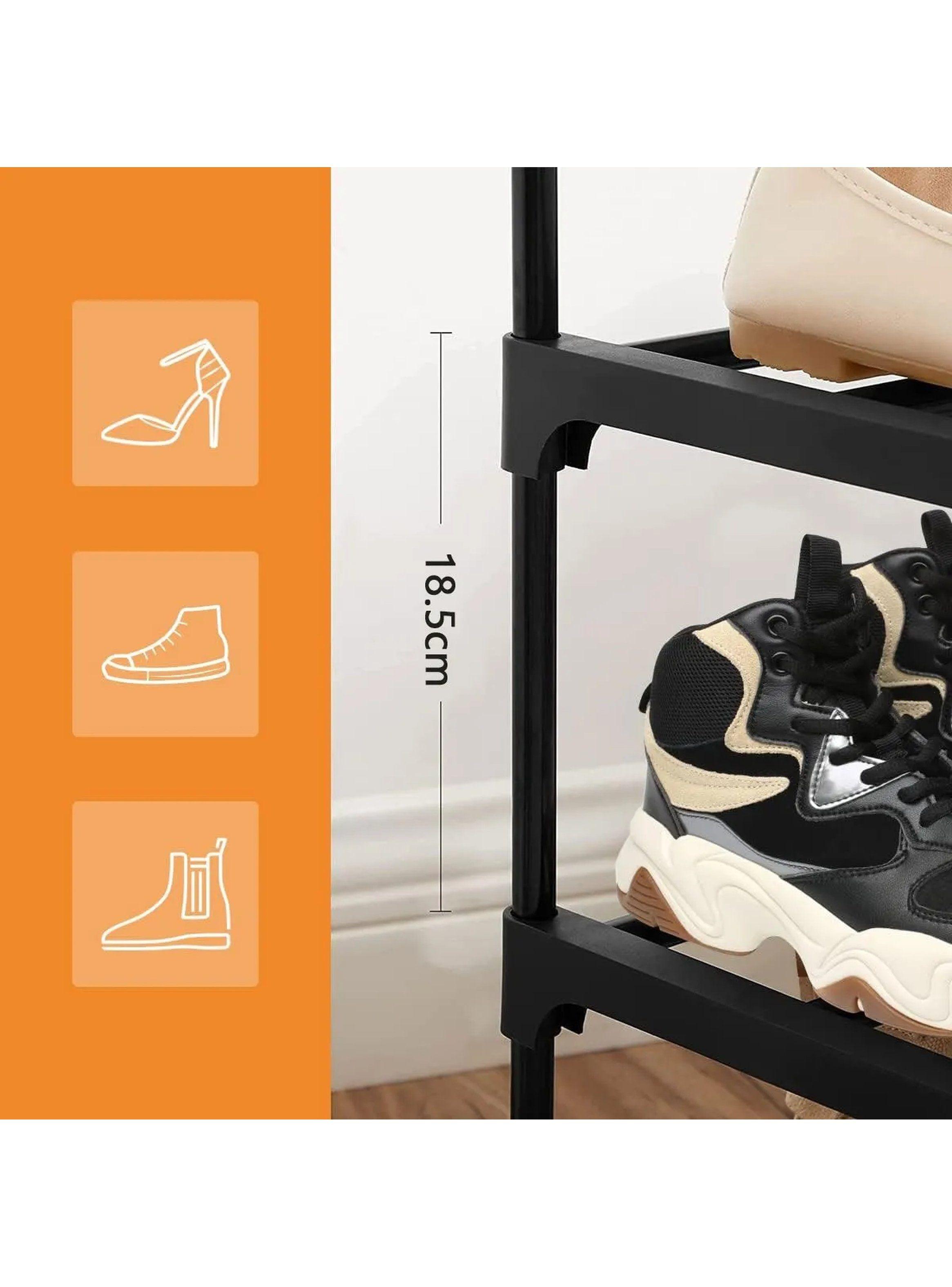 Estantería Organizador De Zapatos 4 Niveles Metal Negro 91x60x28.5 cm-6