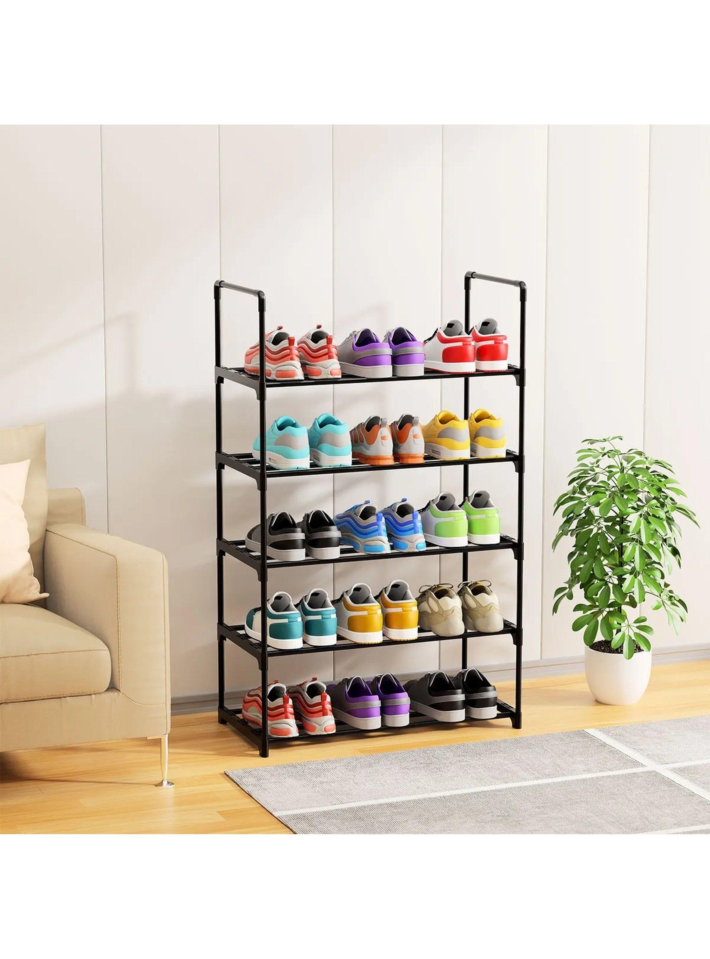 Estantería Organizador De Zapatos 4 Niveles Metal Negro 91x60x28.5 cm-9