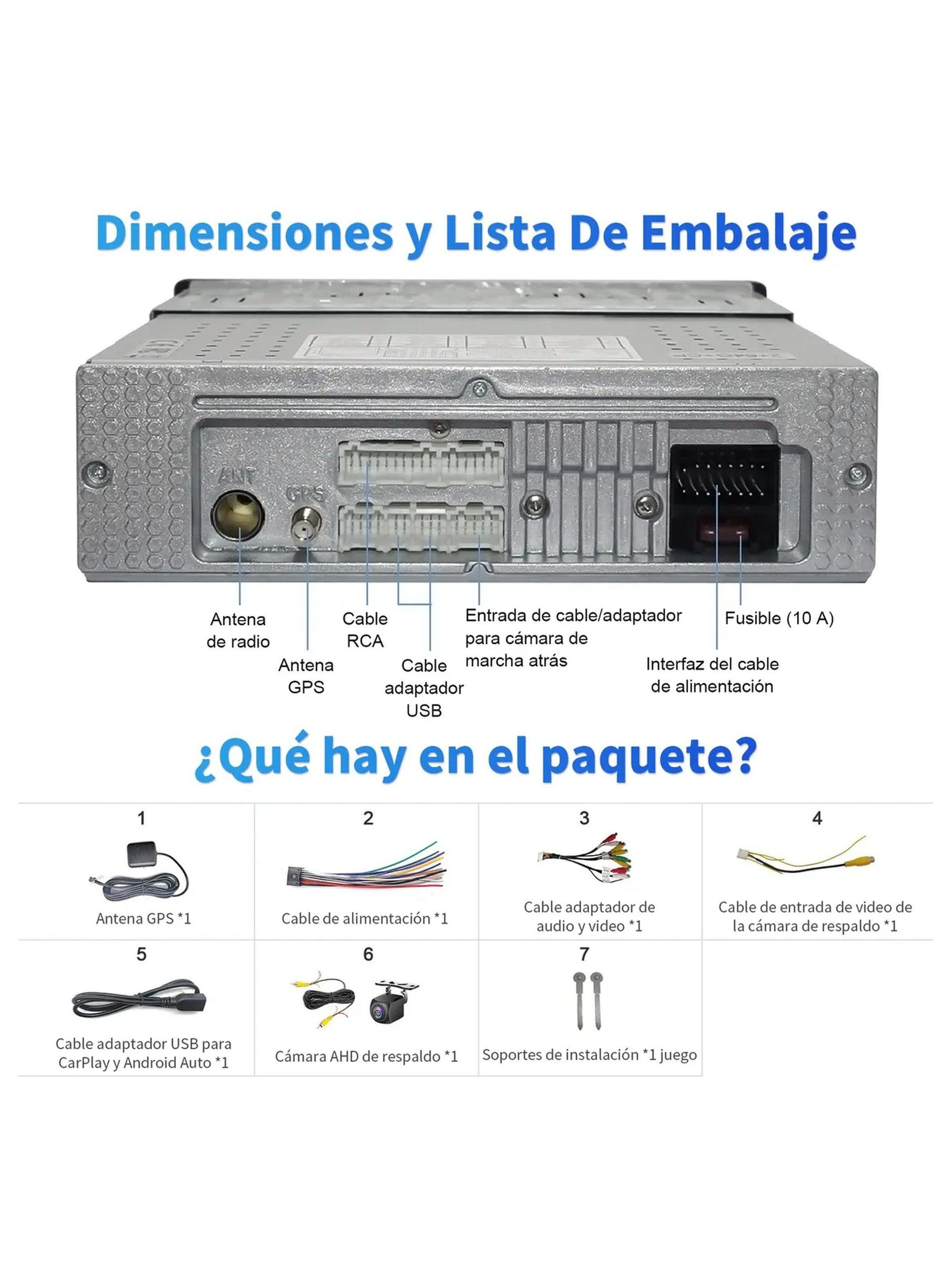 Radio para Auto Pantalla Plegable 7 Pulgadas CarPlay Android Auto-8