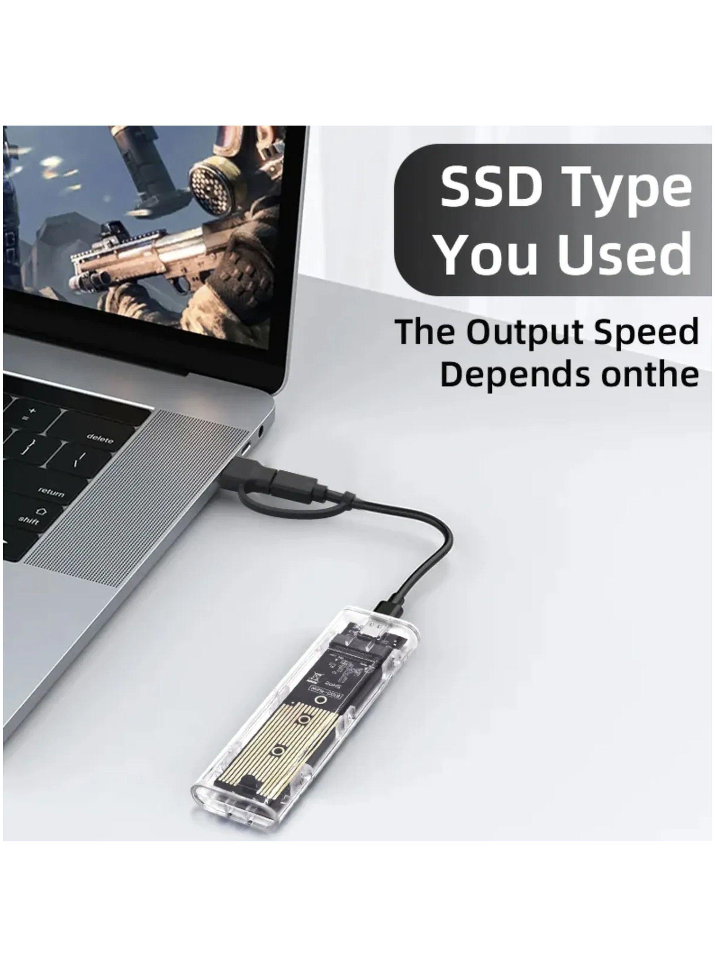 Carcasa SSD M.2 NVMe Transparente USB-C 10Gbps-2