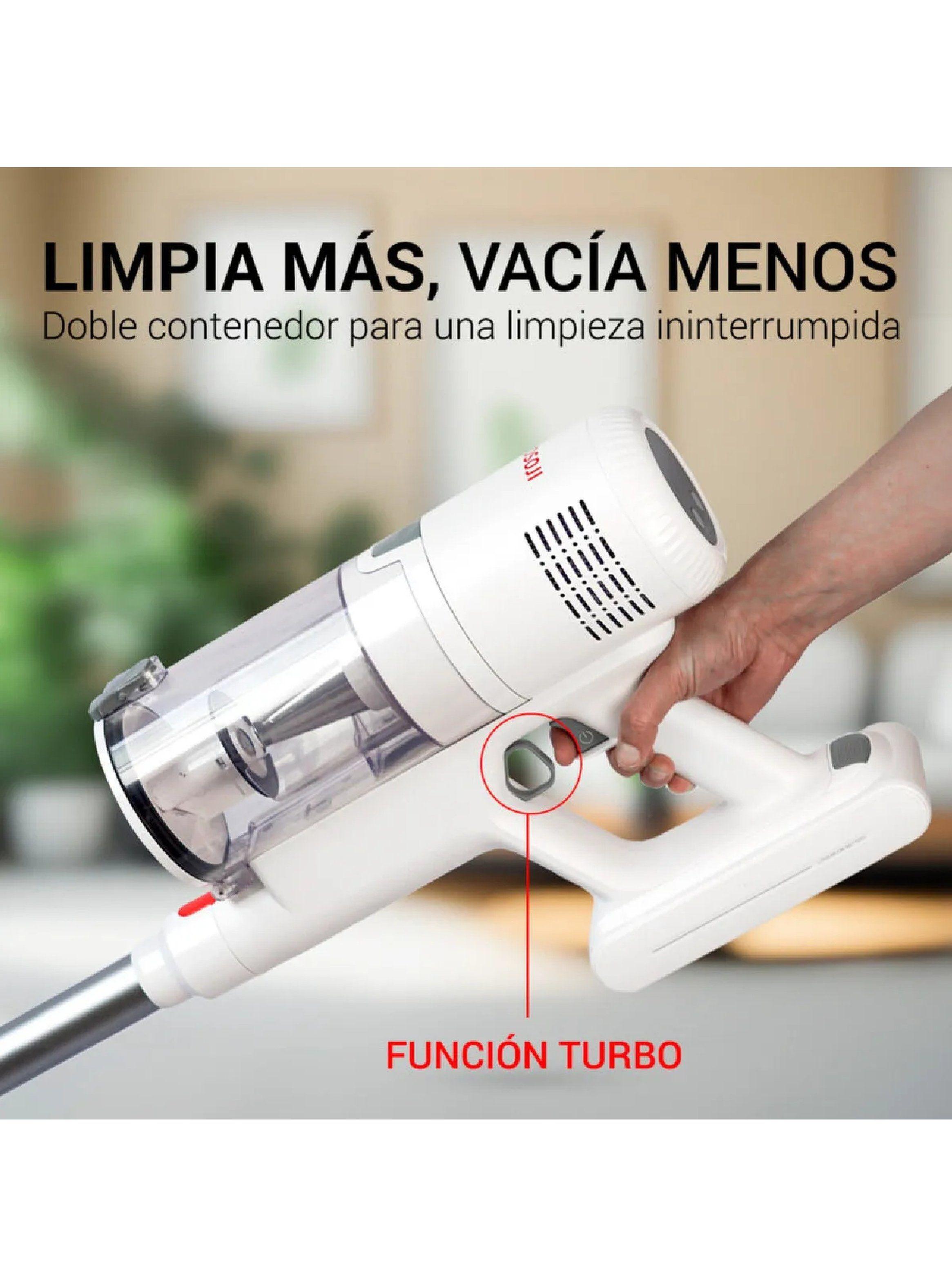 Aspiradora Vertical Multifuncional Sin Cable LED Función Turbo Blanca-2