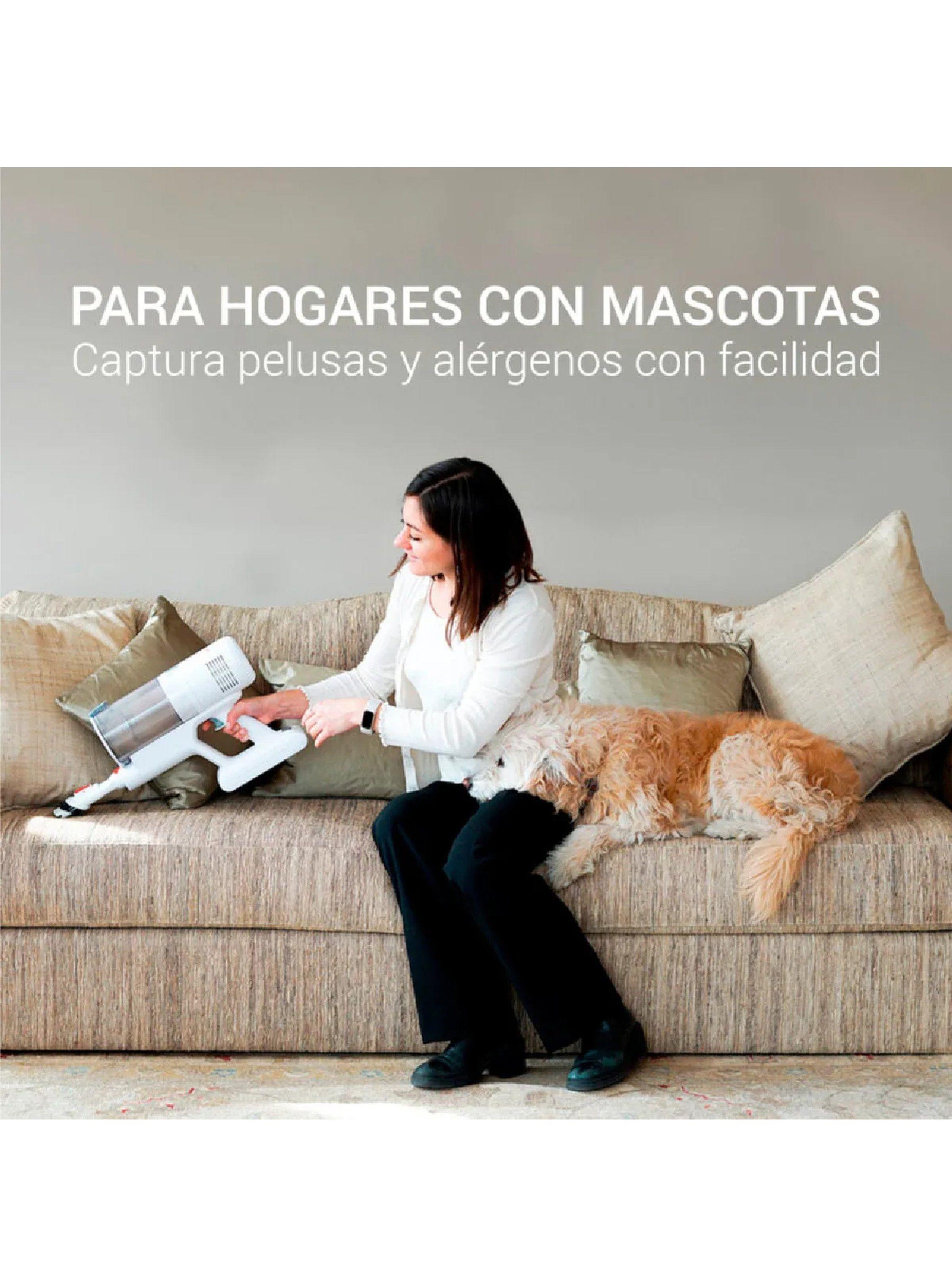 Aspiradora Vertical Multifuncional Sin Cable LED Función Turbo Blanca-3