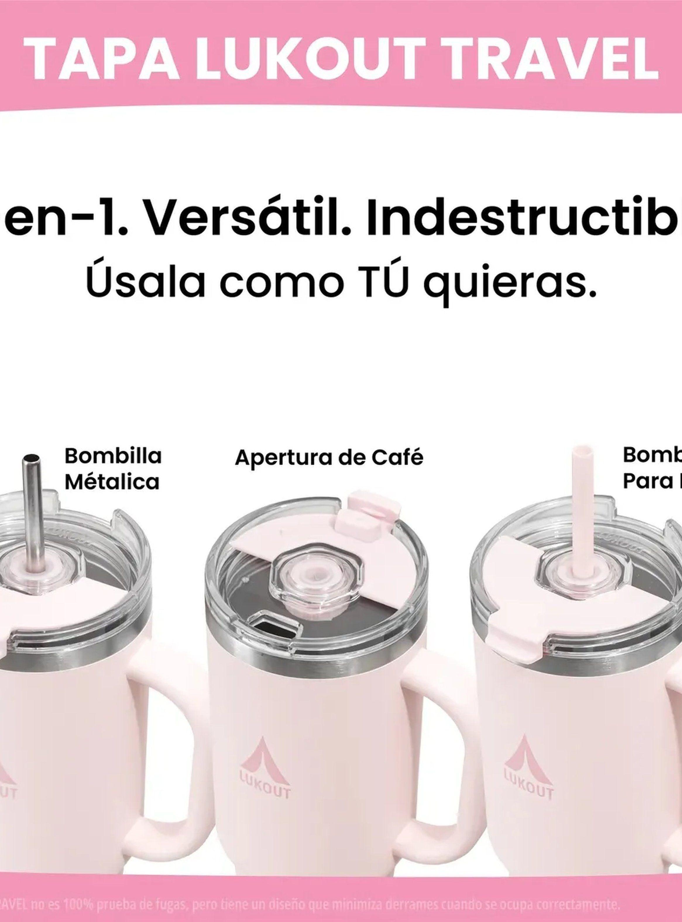Travel Tumbler 1L Acero Inoxidable Rosa Pastel Con Pajilla-6