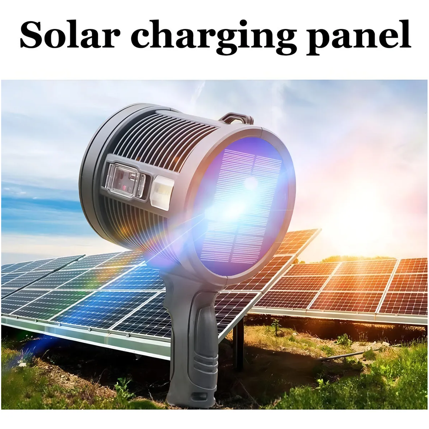 Linterna Recargable Solar LED Alta Potencia IPX6 Uso Exterior-8