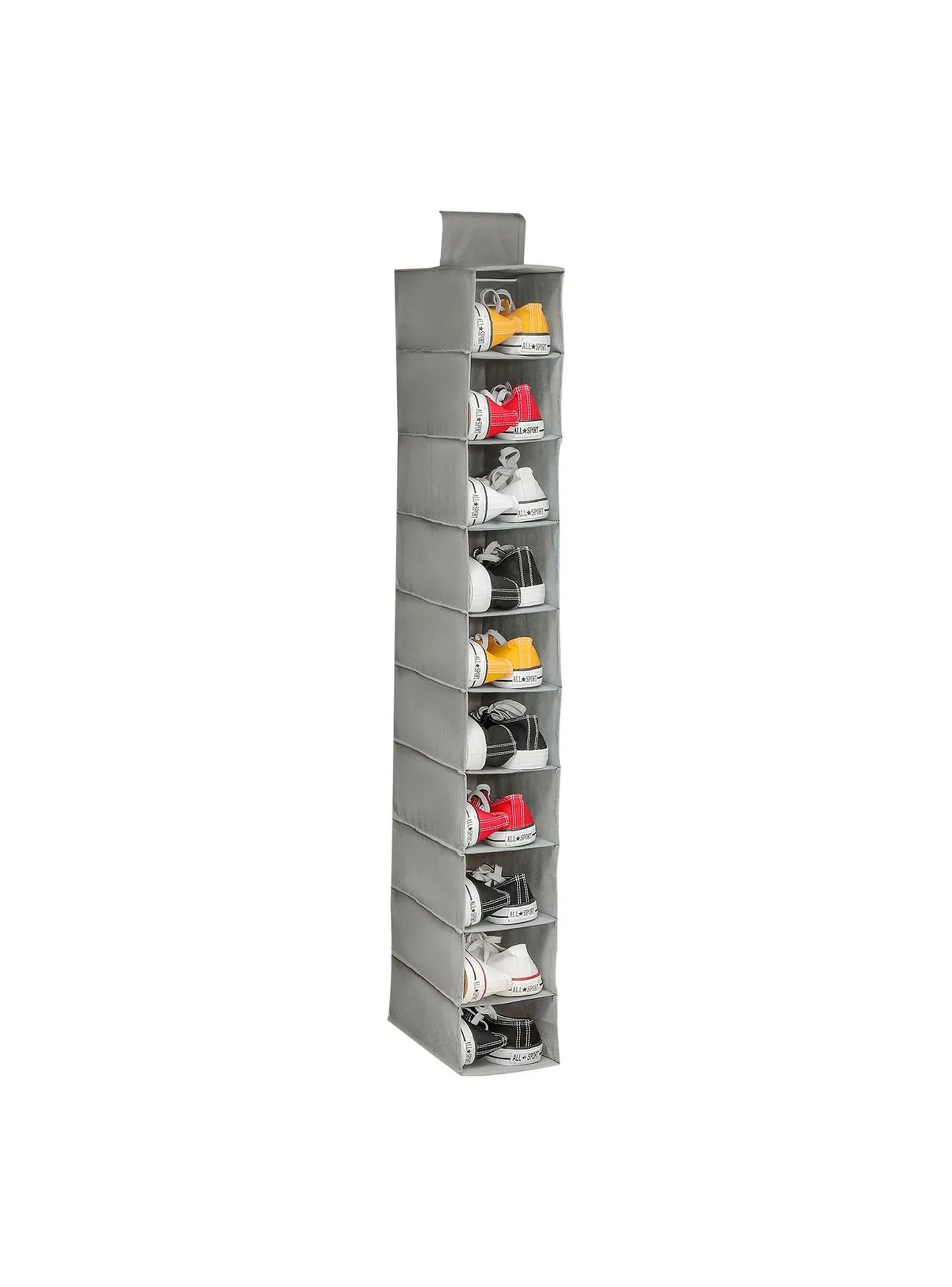 Organizador Colgante de Tela 10 Compartimentos Gris Eco-Friendly-0