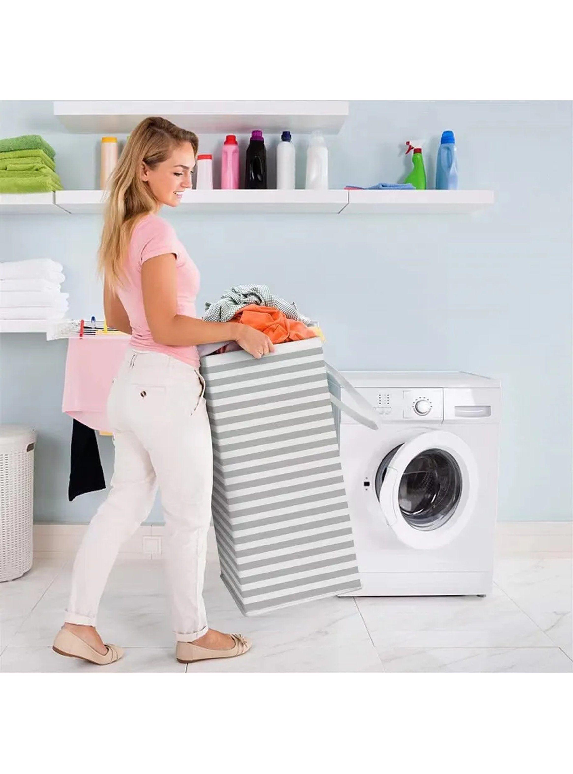 Cesta de Ropa Plegable 75L Resistente Al Agua Asa Reforzada-6