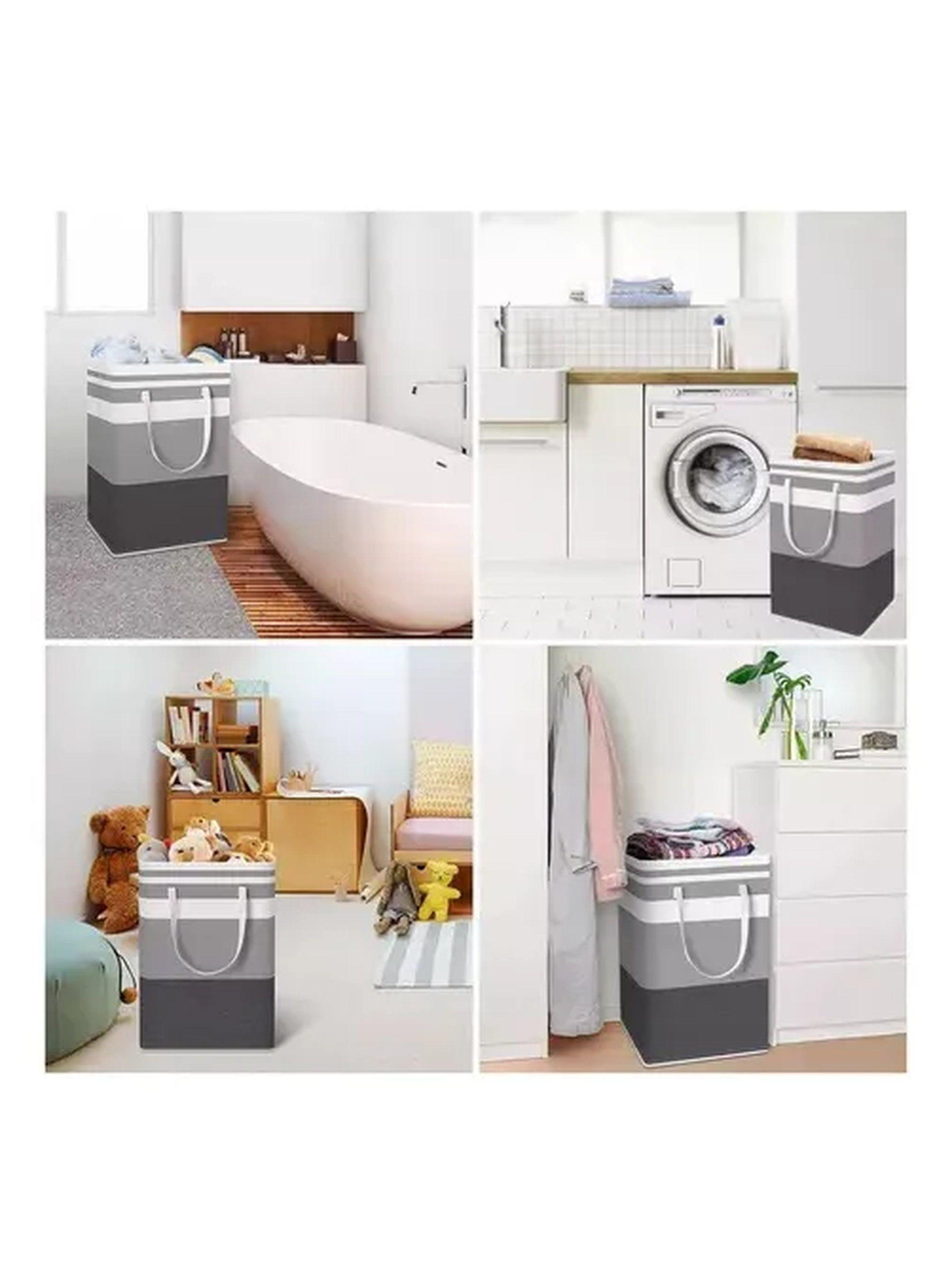 Cesta de Ropa Plegable 75L Resistente Al Agua Asa Reforzada-7